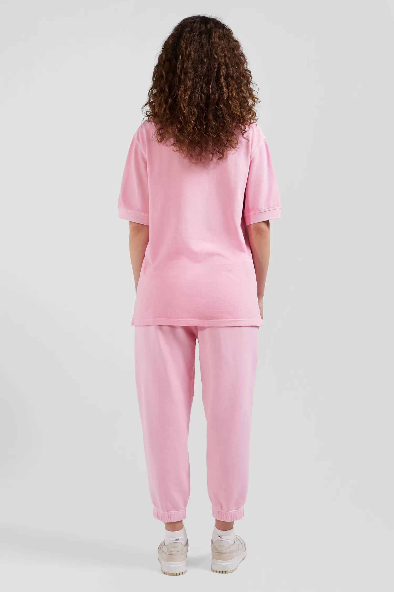 oversized_pink_unisex_shortsleeved_cotton_piqu_polo_shirt_9.webp Eden Park Oversized pink unisex short-sleeved cotton piqué polo shirt<Women Polos | Polos