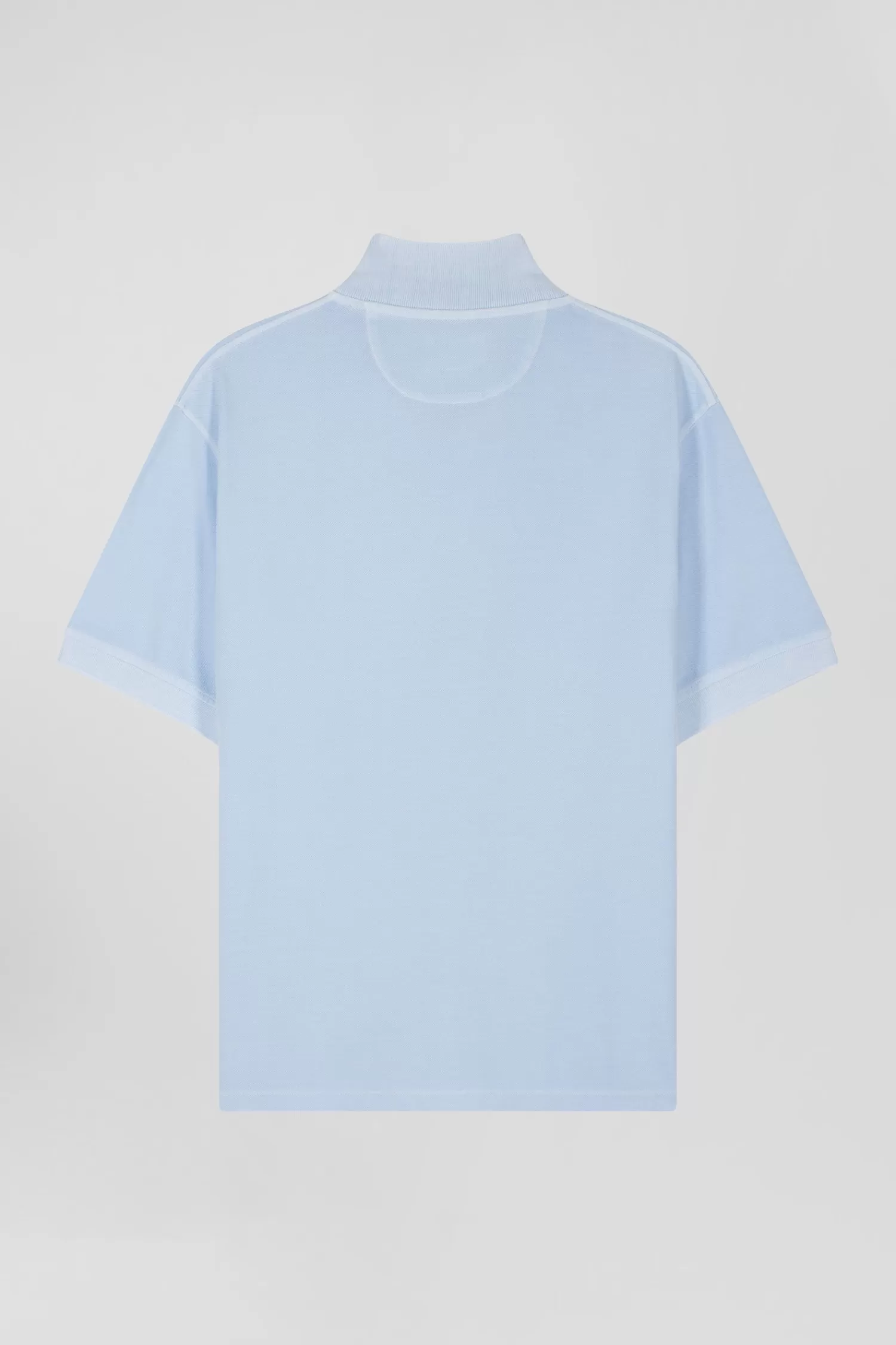 oversized_sky_blue_unisex_shortsleeved_cotton_piqu_polo_shirt_5.webp Eden Park Oversized sky blue unisex short-sleeved cotton piqué polo shirt<Women Polos | Polos