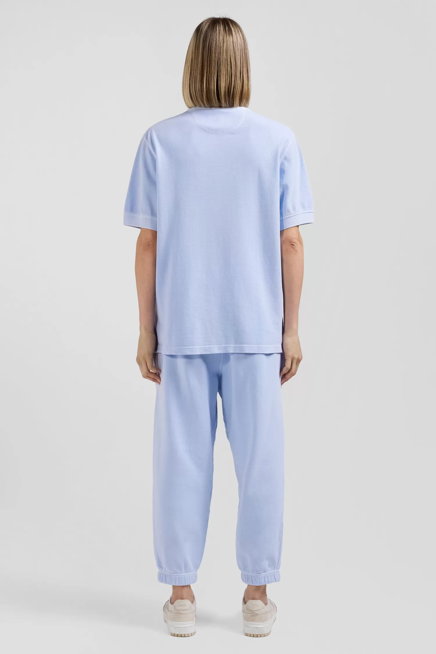 oversized_sky_blue_unisex_shortsleeved_cotton_piqu_polo_shirt_9.webp Eden Park Oversized sky blue unisex short-sleeved cotton piqué polo shirt<Women Polos | Polos