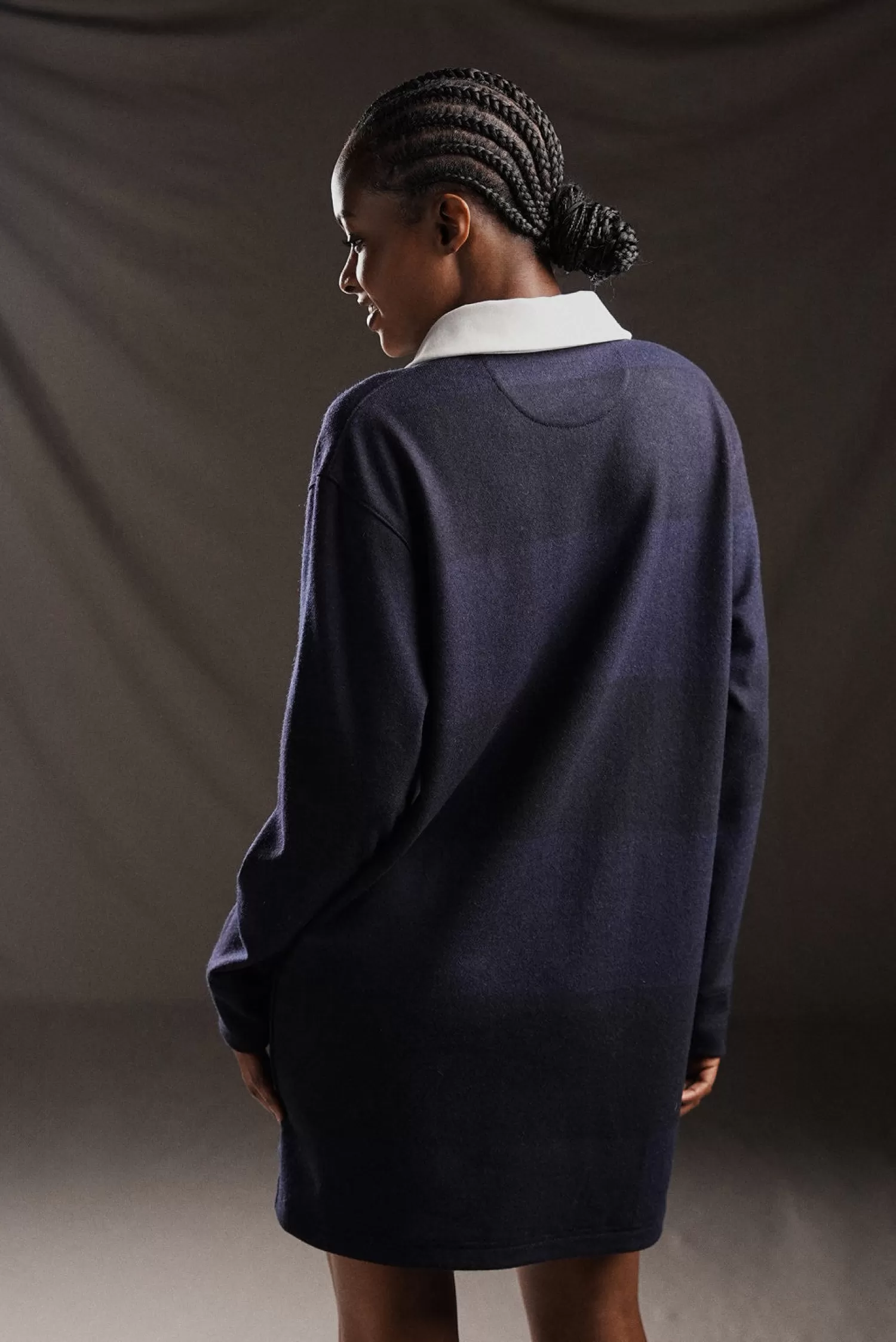 Eden Park PAP'Atelier rugby shirt dress in navy striped knit<Women Dresses And Skirts