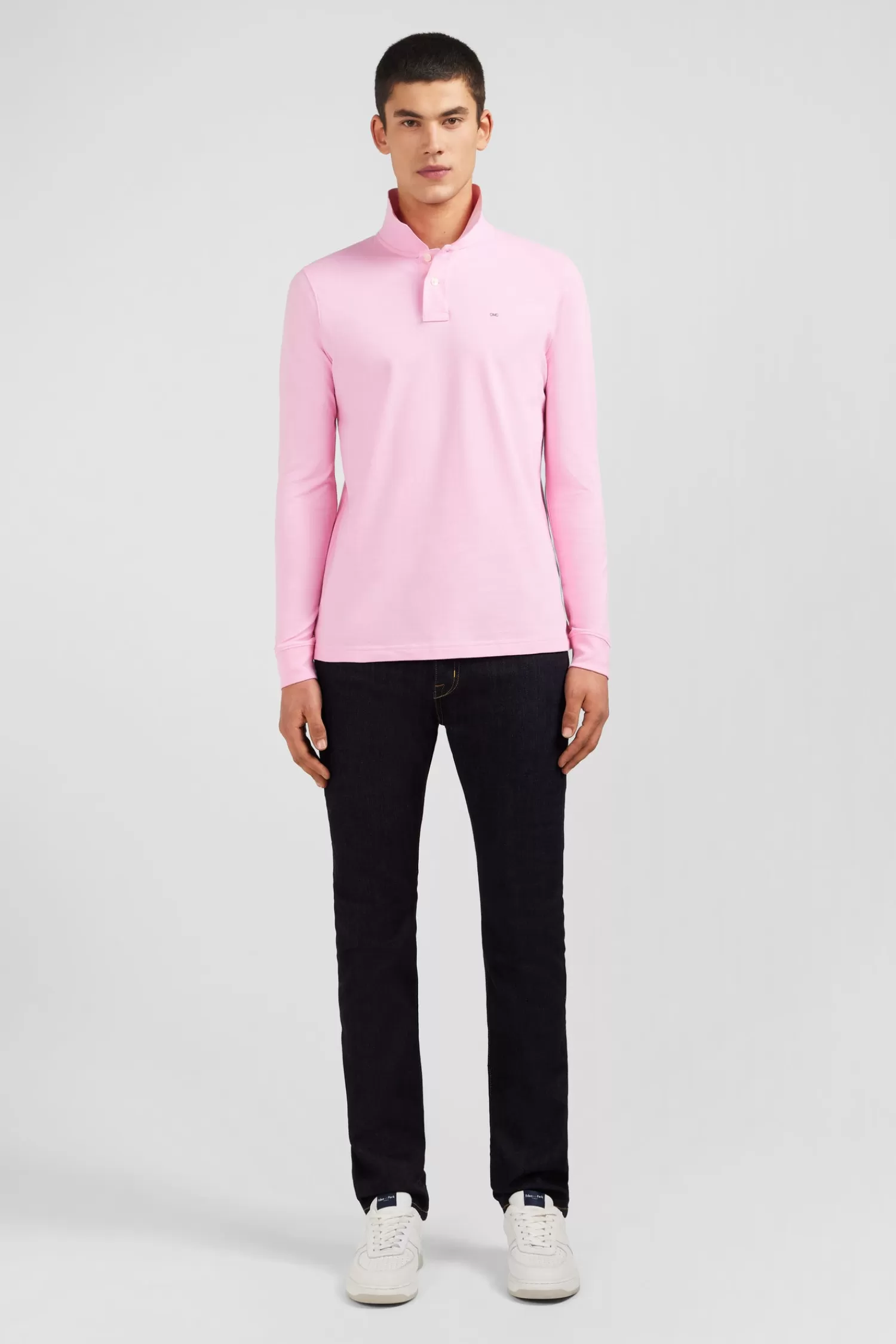 Eden Park Pink cotton polo with contrasting neck< Polos