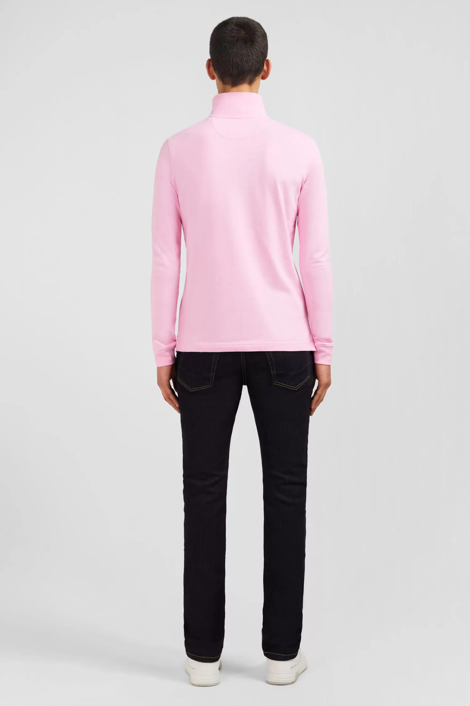 pink_cotton_polo_with_contrasting_neck_2.webp Eden Park Pink cotton polo with contrasting neck< Polos