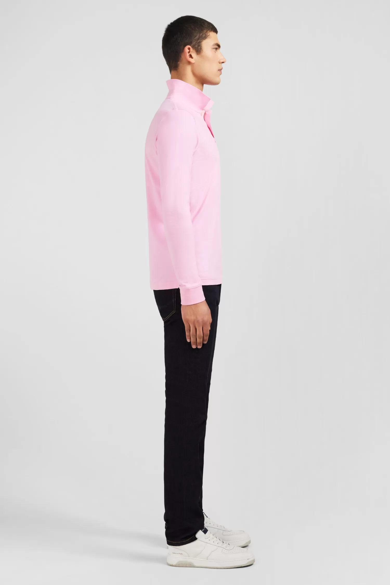 pink_cotton_polo_with_contrasting_neck_3.webp Eden Park Pink cotton polo with contrasting neck< Polos