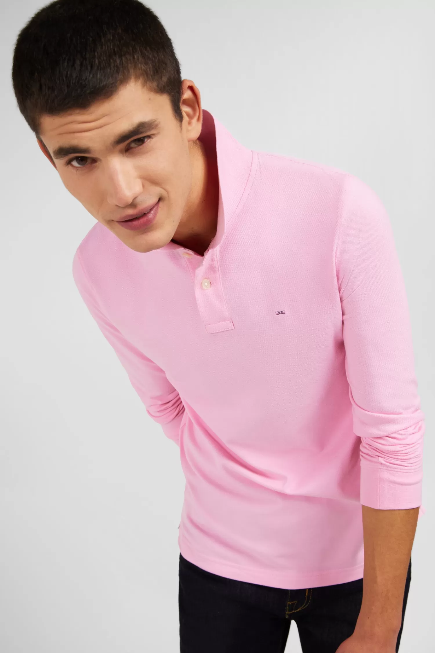 pink_cotton_polo_with_contrasting_neck_4.webp Eden Park Pink cotton polo with contrasting neck< Polos