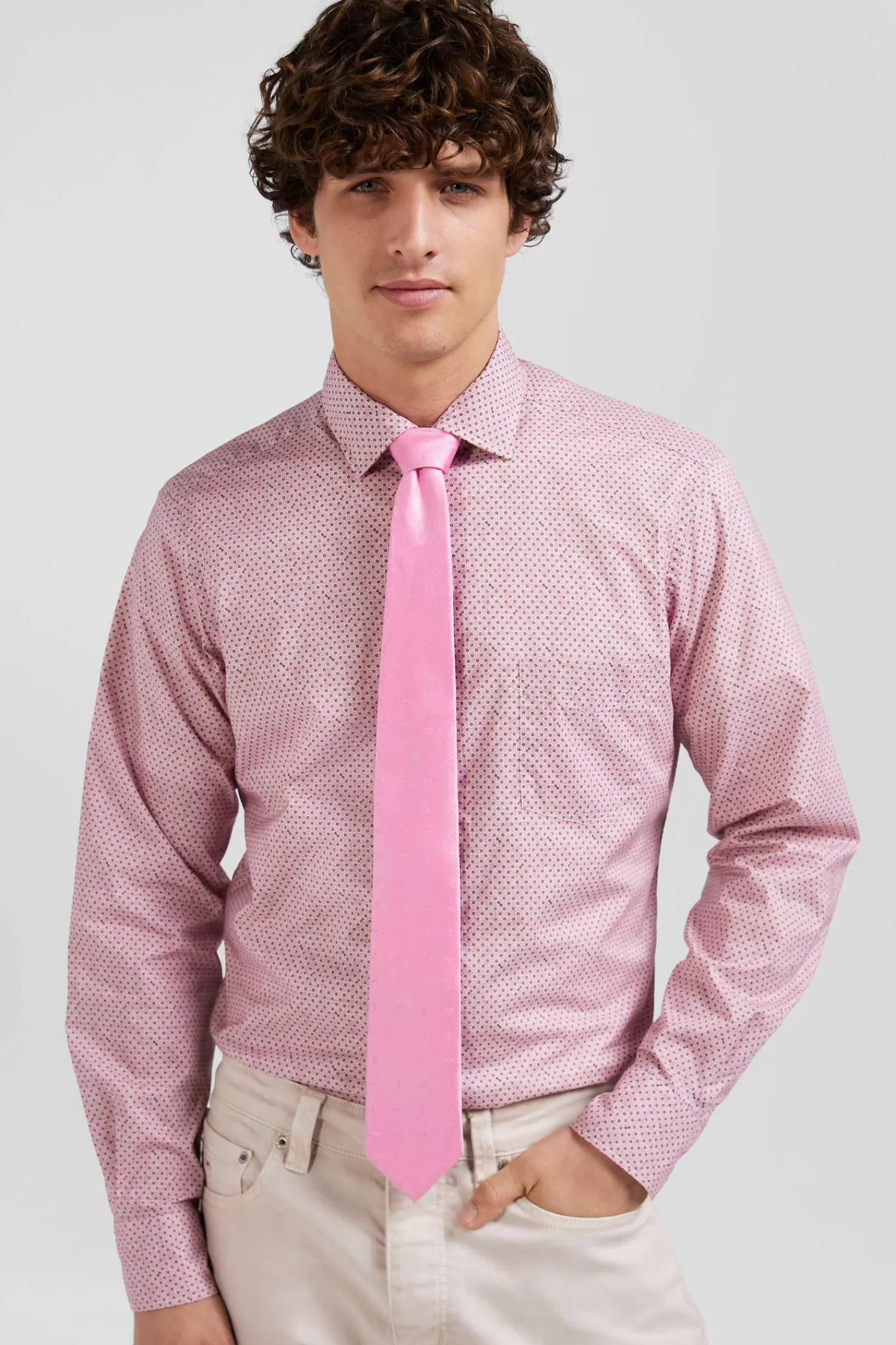 Eden Park Pink plain silk tie< Ties And Bow Ties
