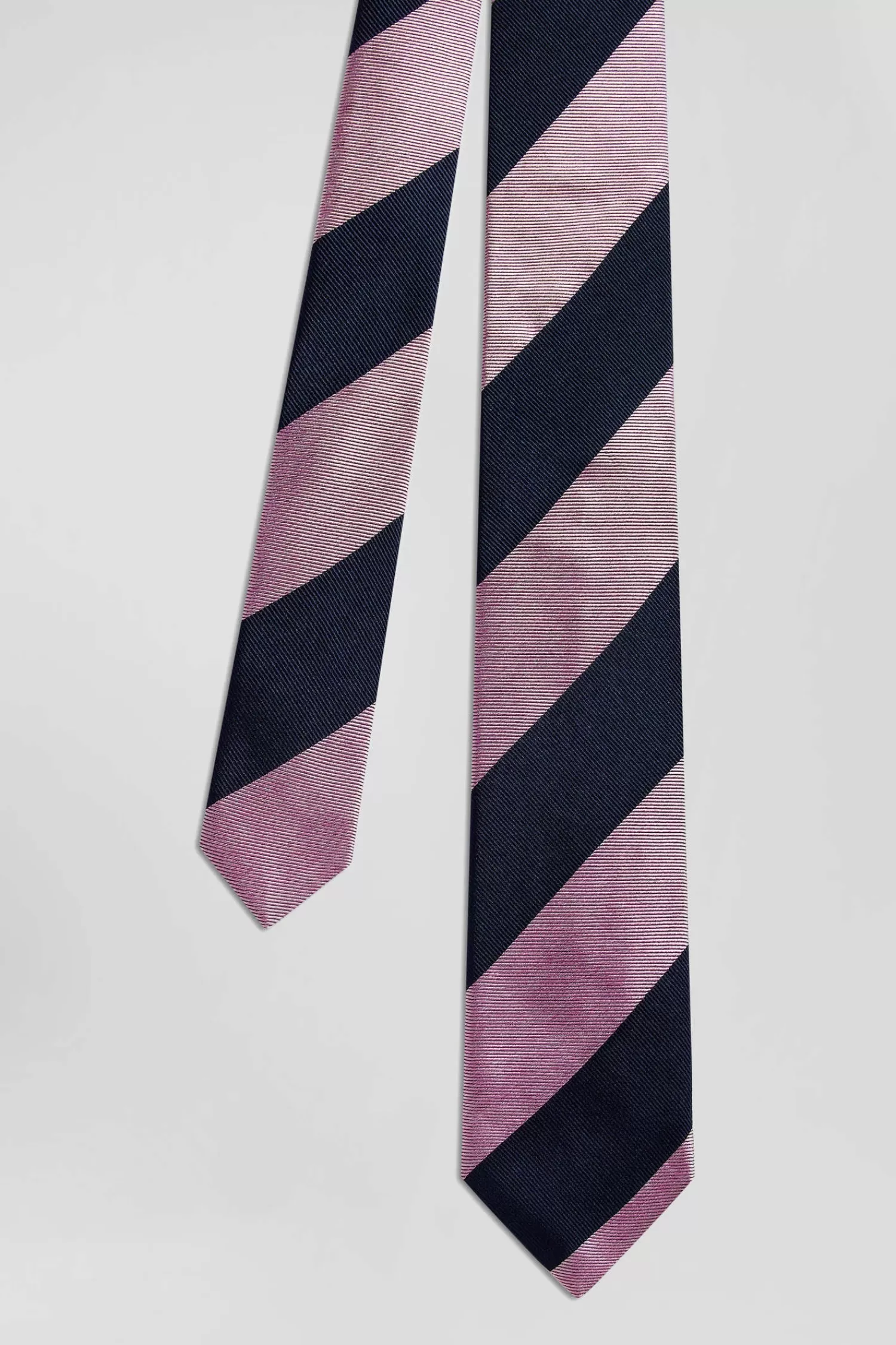 Eden Park Pink silk tie with large stripes< Ties And Bow Ties
