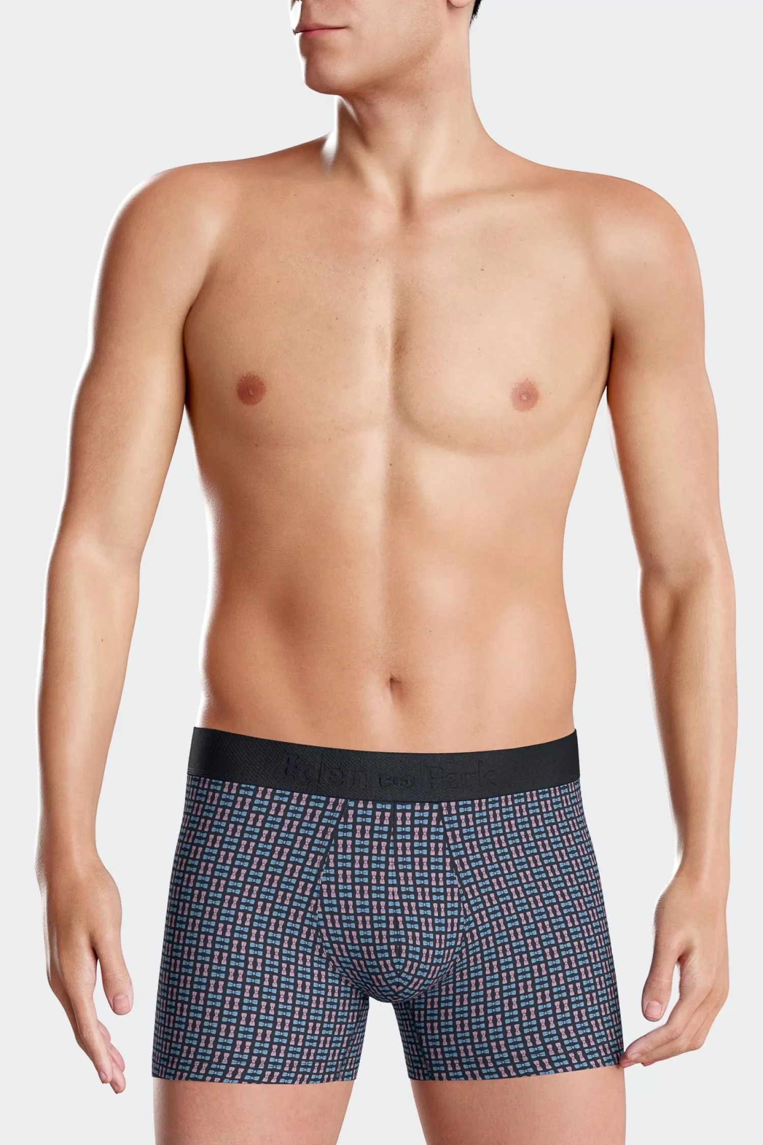Eden Park Pink stretch cotton boxers with micro patterns< Underwear