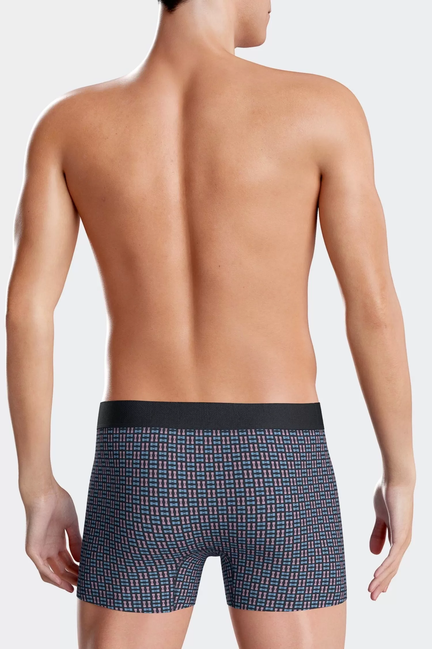 pink_stretch_cotton_boxers_with_micro_patterns_3.webp Eden Park Pink stretch cotton boxers with micro patterns< Underwear