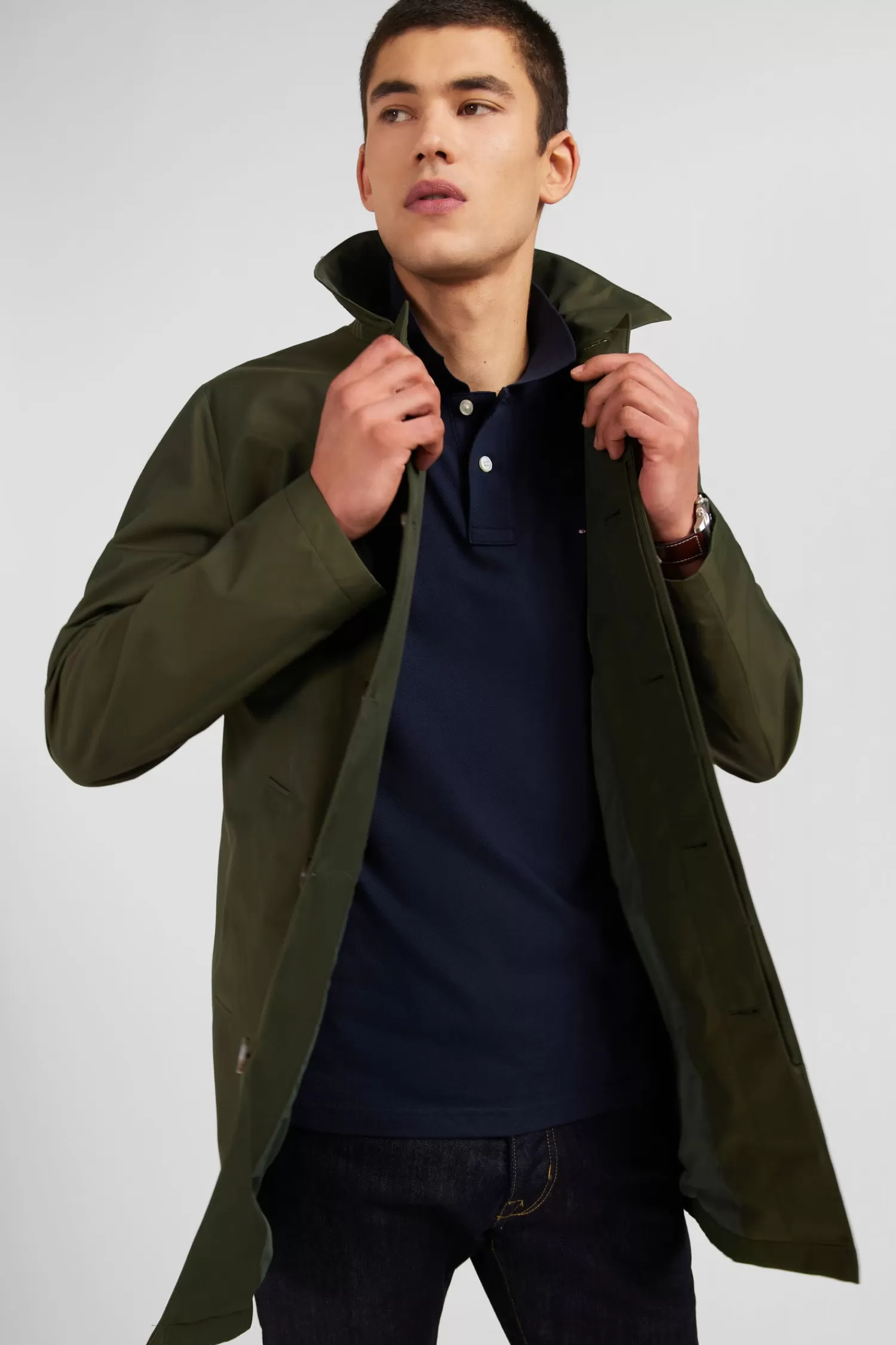 plain_khaki_raincoat_3.webp Eden Park Plain khaki raincoat< Coats And Jackets