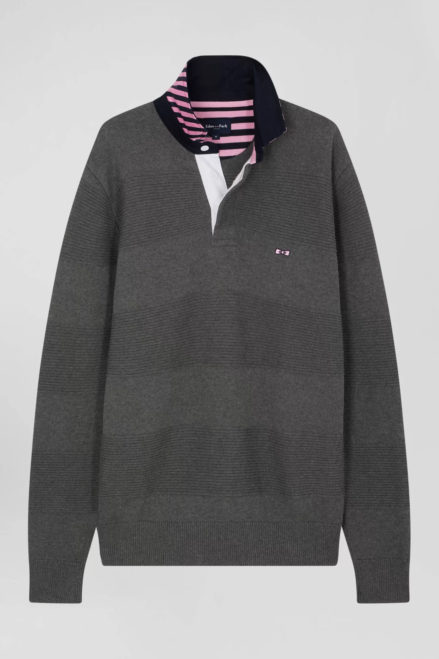 Eden Park Regular anthracite grey cotton polo neck jumper< Sweaters