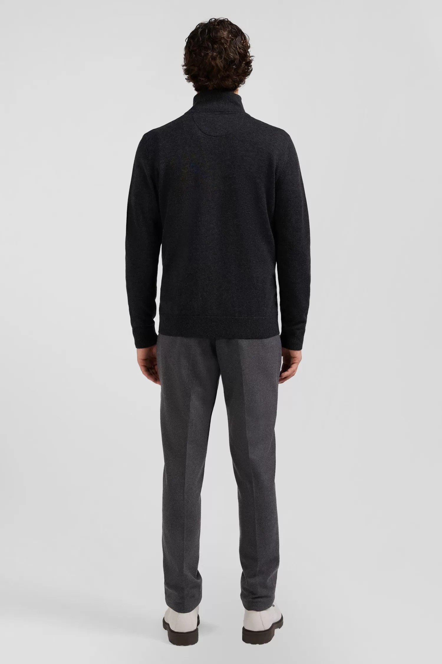 regular_anthracite_grey_plain_wool_and_cotton_zipped_cardigan_5.webp Eden Park Regular anthracite grey plain wool and cotton zipped cardigan< Cardigans