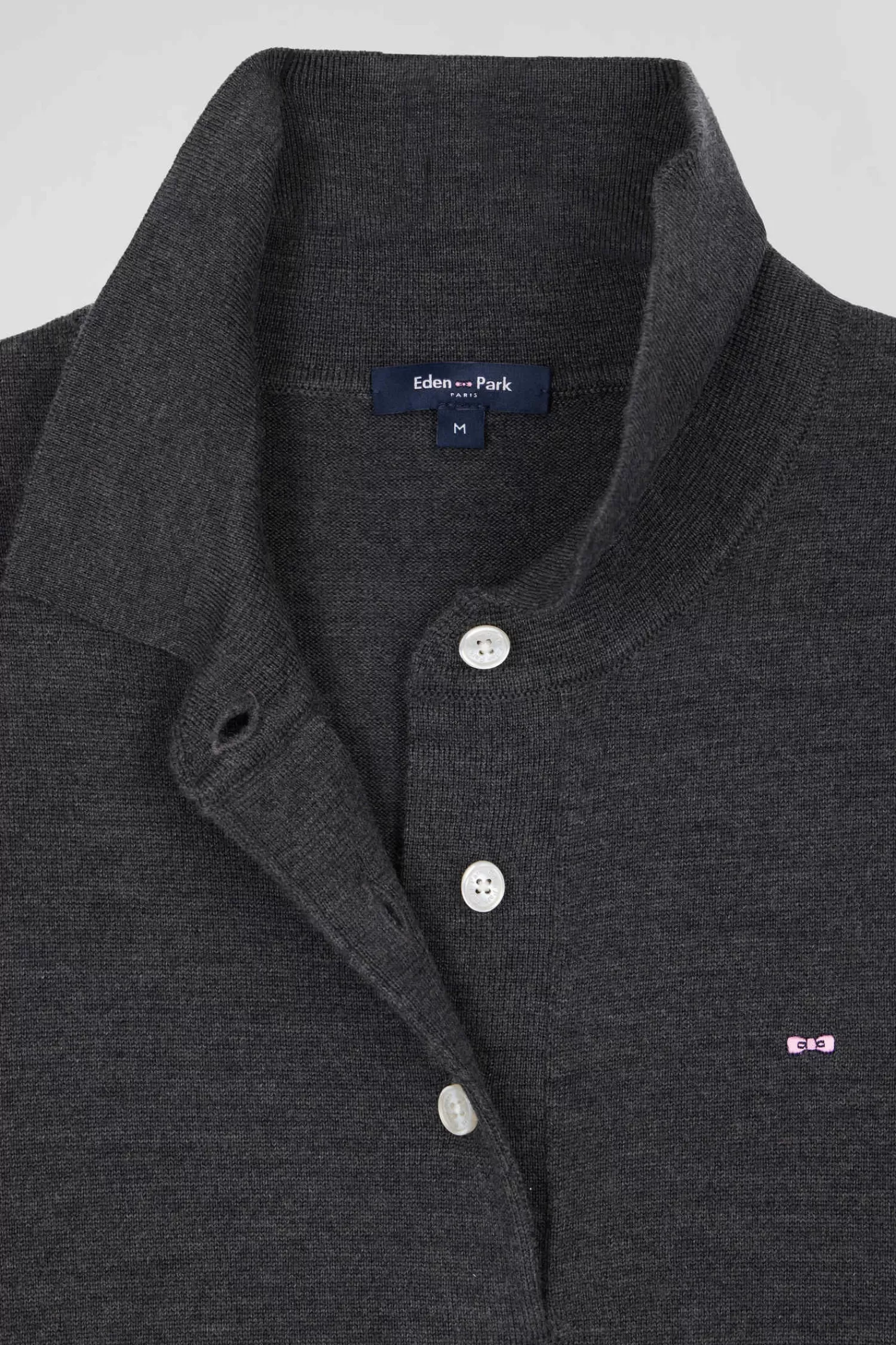 regular_anthracite_grey_womens_wool_jumper_with_rugby_shirt_collar_6.webp Eden Park Regular anthracite grey women's wool jumper with rugby shirt collar<Women Sweaters