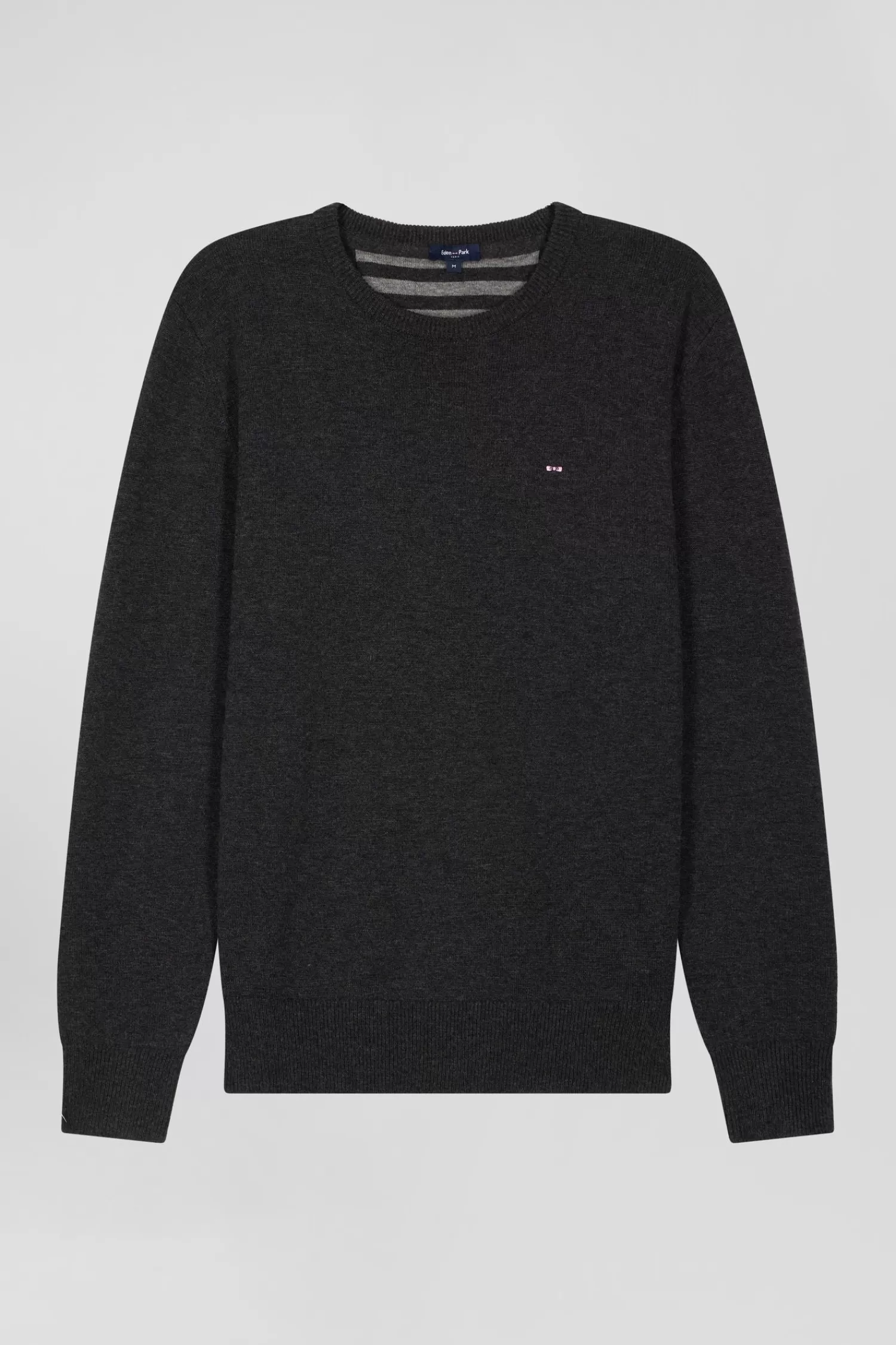 Eden Park Regular anthracite grey wool and cotton crew neck jumper< Sweaters