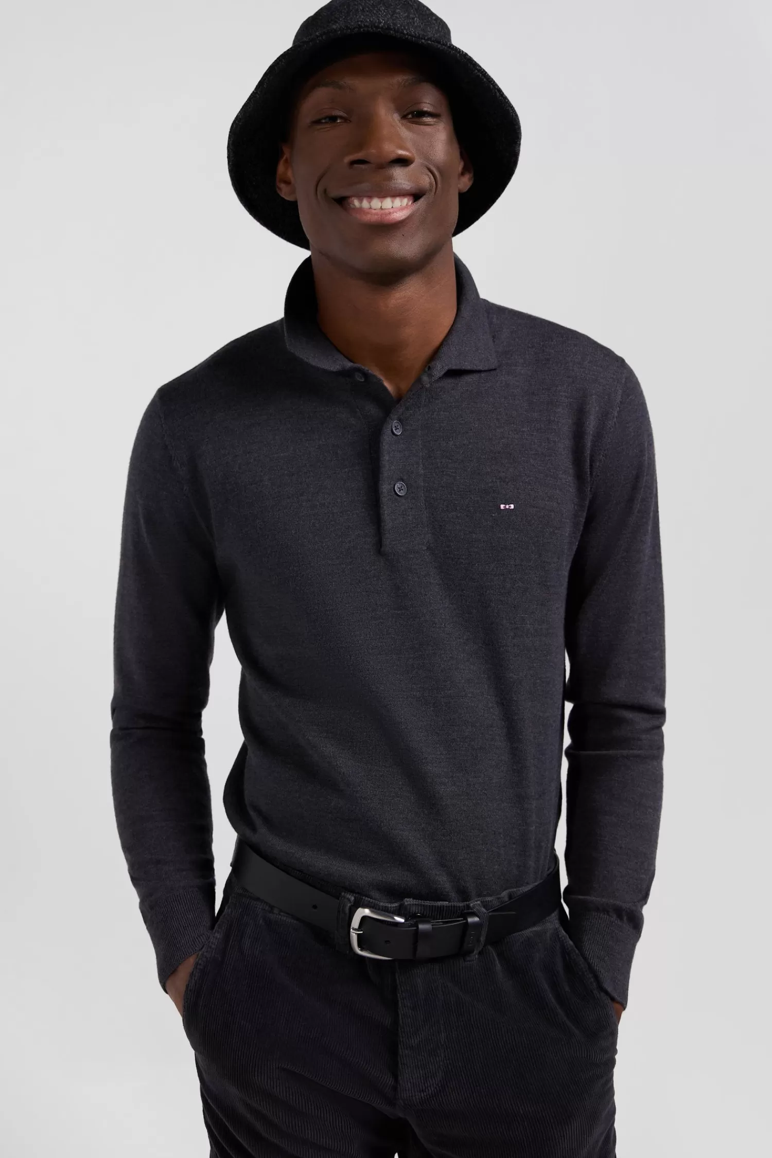 regular_anthracite_grey_wool_jumper_with_rugby_shirt_collar_2.webp Eden Park Regular anthracite grey wool jumper with rugby shirt collar< Sweaters