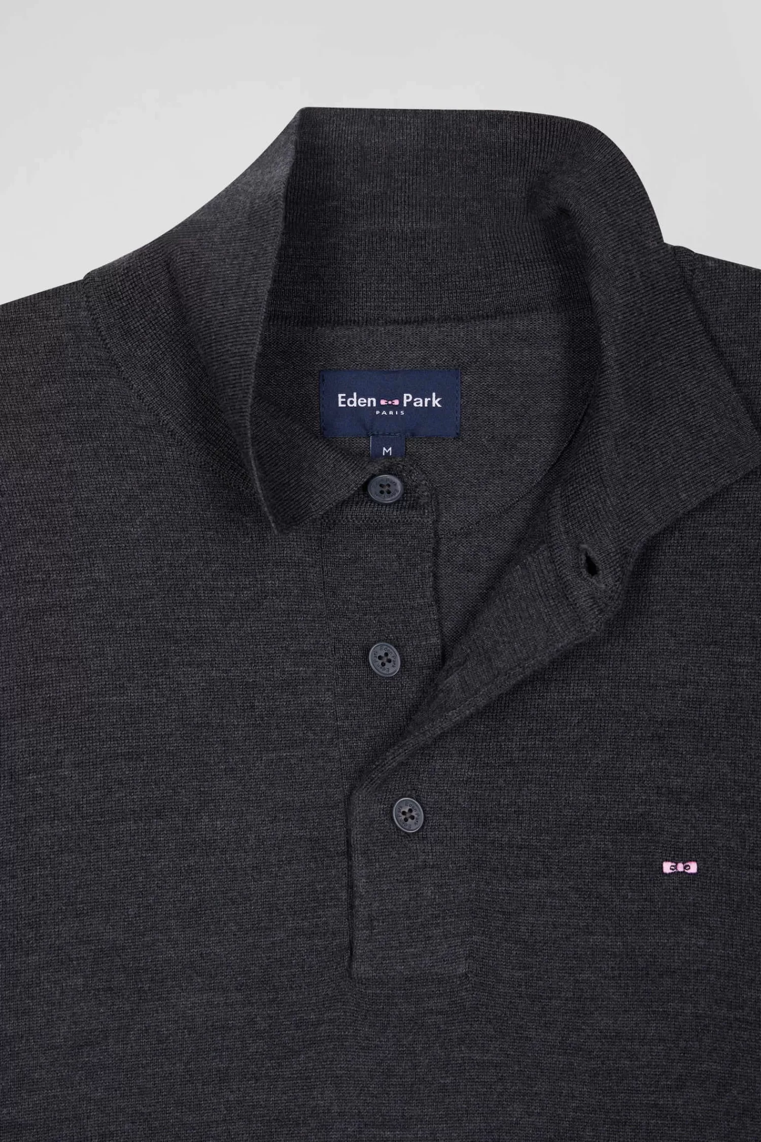 regular_anthracite_grey_wool_jumper_with_rugby_shirt_collar_6.webp Eden Park Regular anthracite grey wool jumper with rugby shirt collar< Sweaters