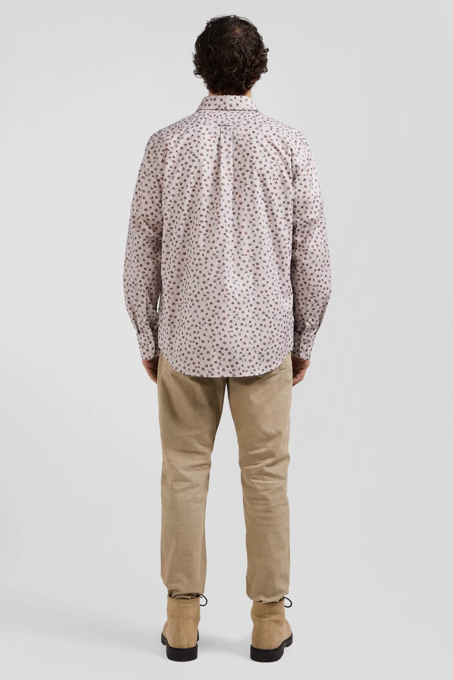 regular_beige_cotton_poplin_shirt_with_microprint_5.webp Eden Park Regular beige cotton poplin shirt with microprint< Shirts