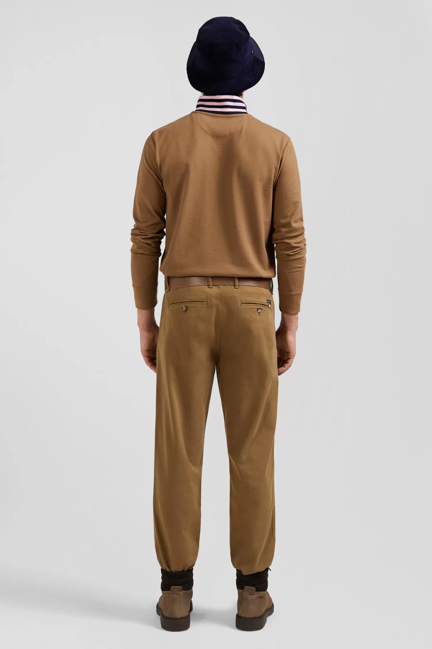 regular_beige_stretch_cotton_piqu_and_modal_chino_trousers_5.webp Eden Park Regular beige stretch cotton piqué and modal chino trousers< Pants