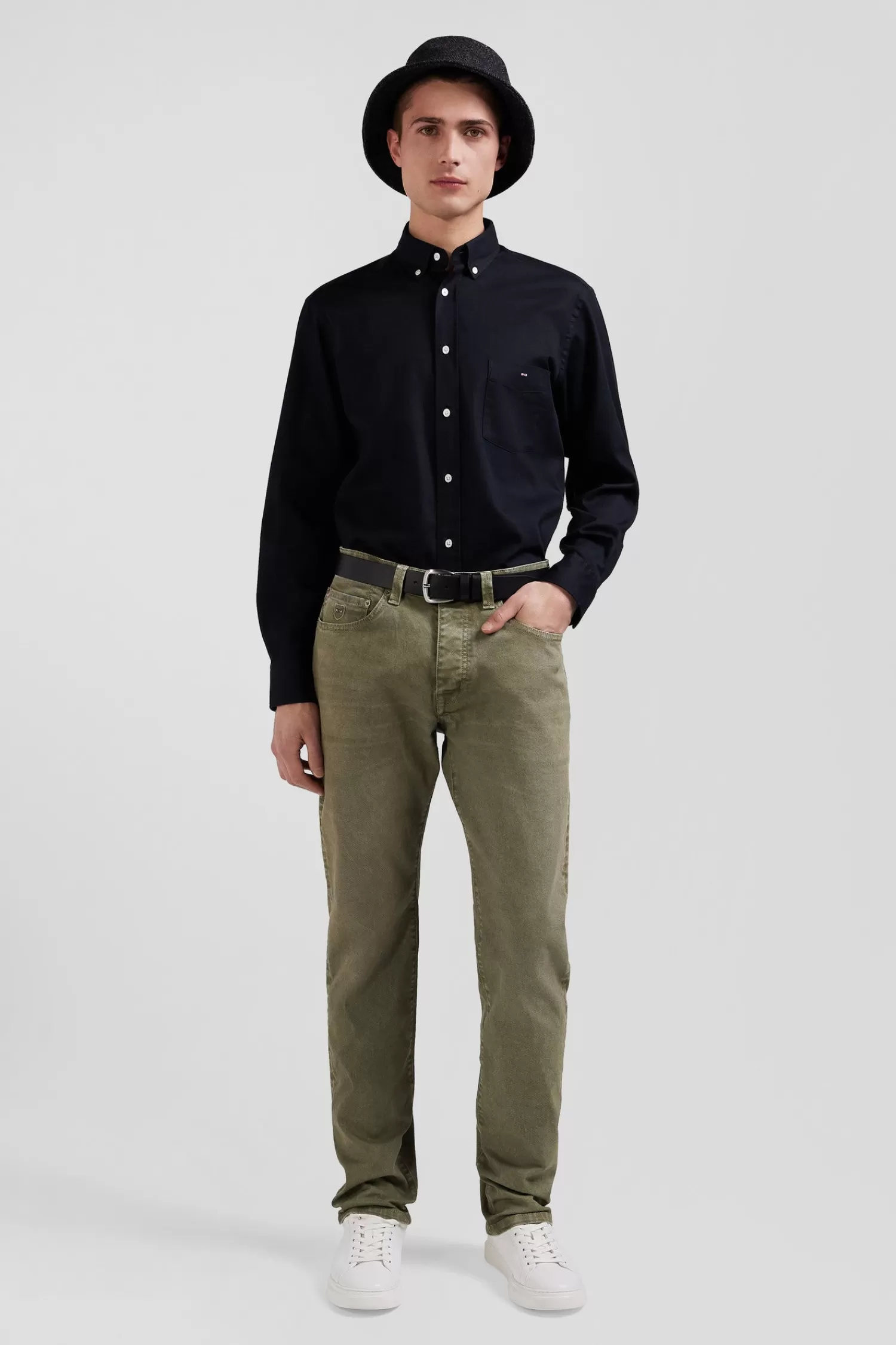 Eden Park Regular beige stretch cotton 5-pocket trousers< Pants