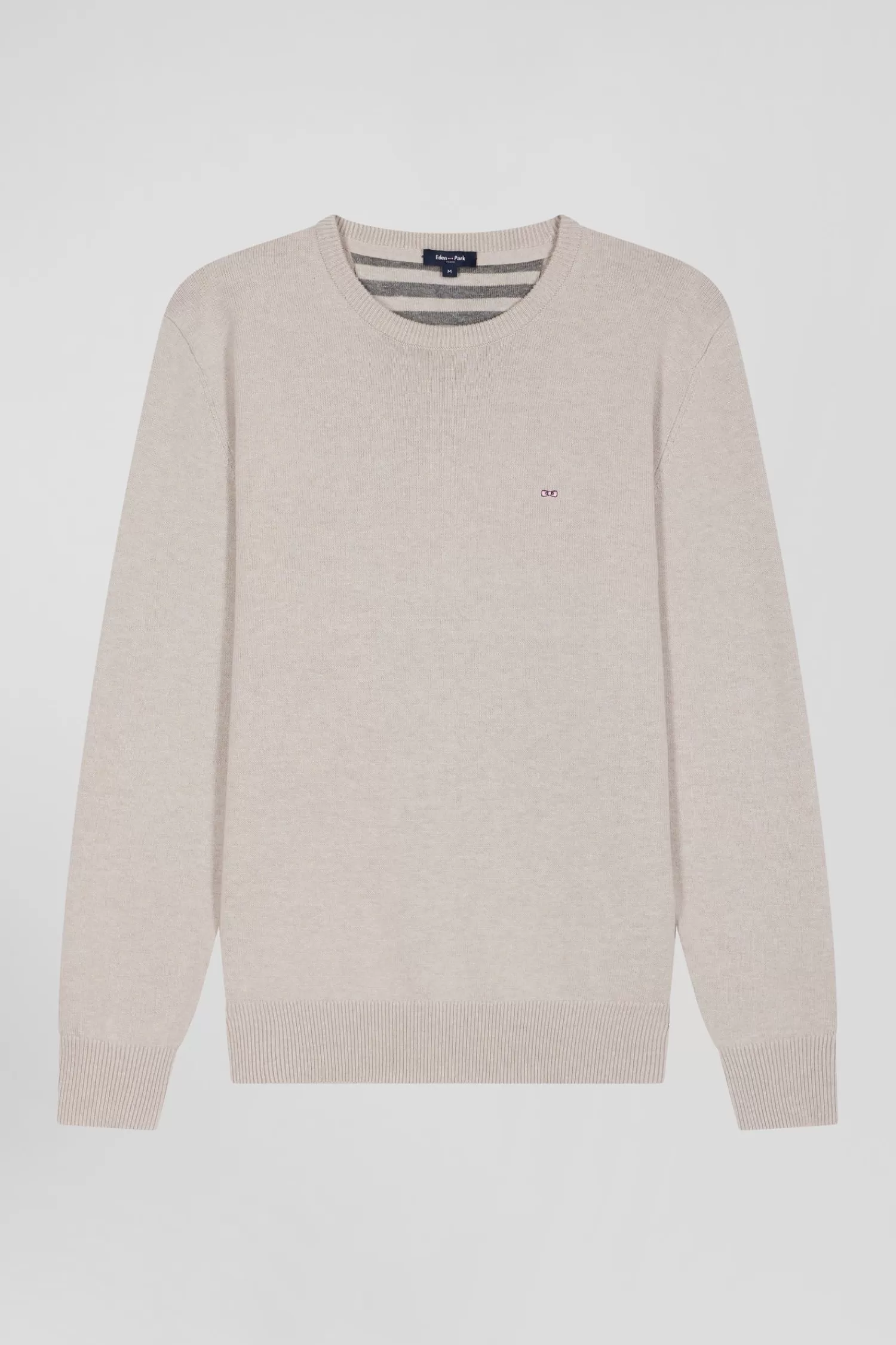 Eden Park Regular beige wool and cotton crew neck jumper< Sweaters