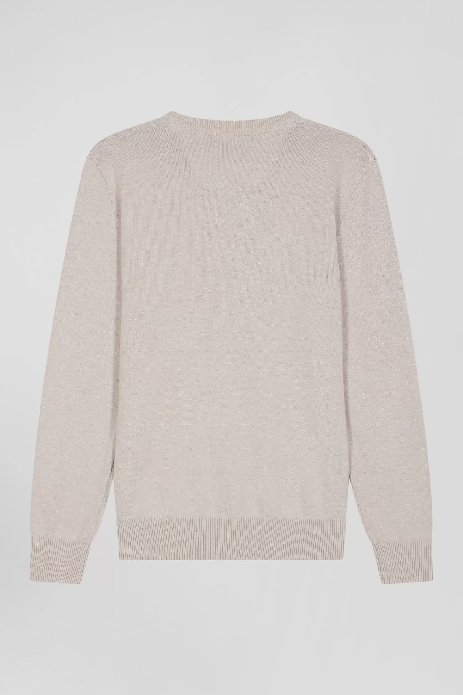 regular_beige_wool_and_cotton_crew_neck_jumper_3.webp Eden Park Regular beige wool and cotton crew neck jumper< Sweaters