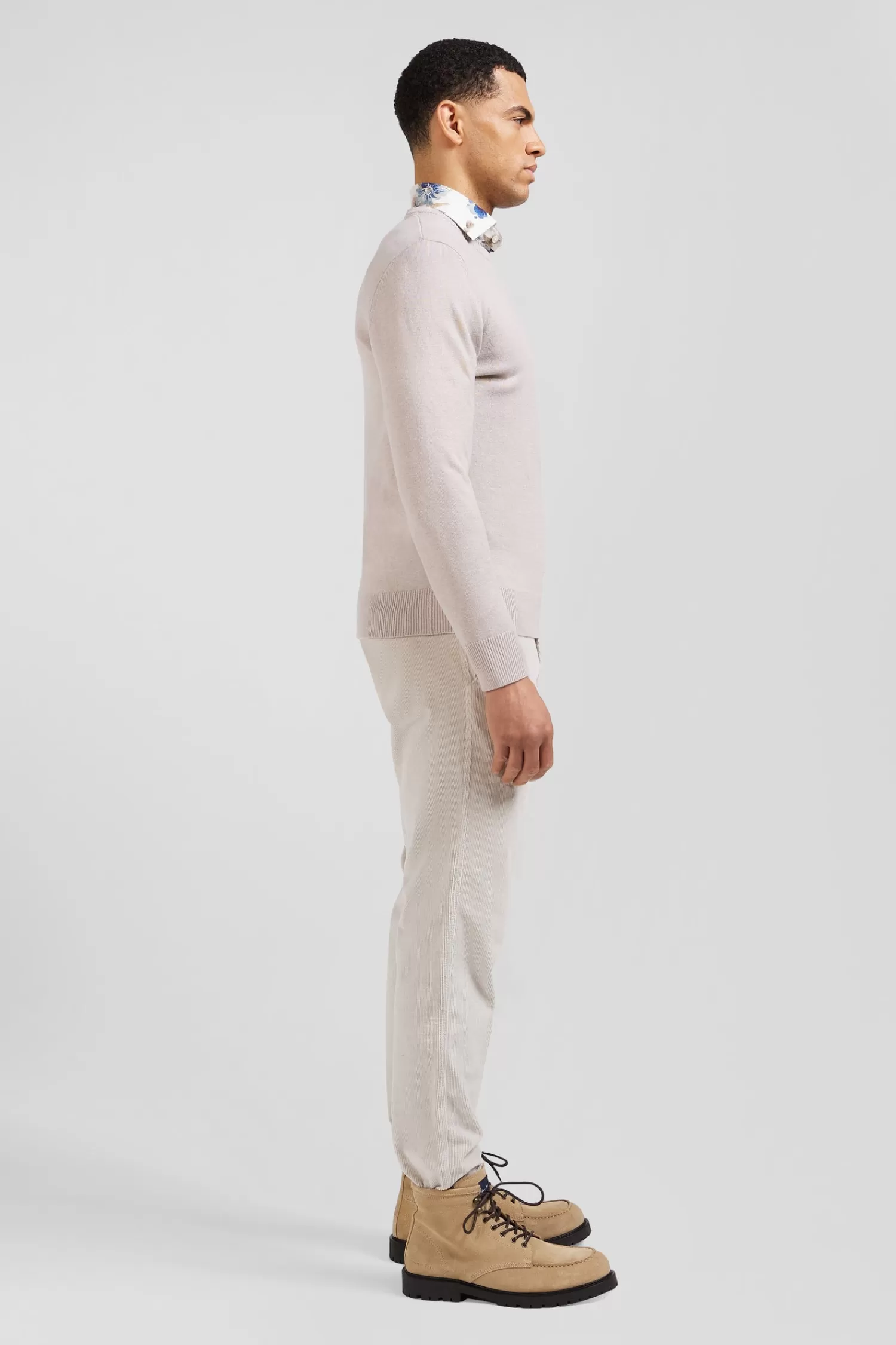 regular_beige_wool_and_cotton_crew_neck_jumper_4.webp Eden Park Regular beige wool and cotton crew neck jumper< Sweaters