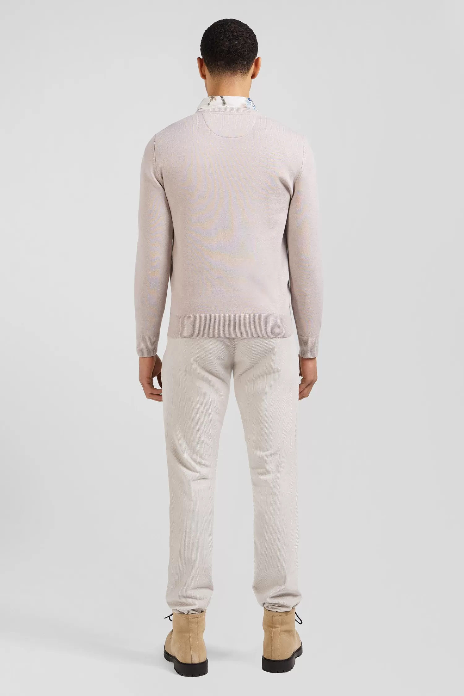 regular_beige_wool_and_cotton_crew_neck_jumper_5.webp Eden Park Regular beige wool and cotton crew neck jumper< Sweaters