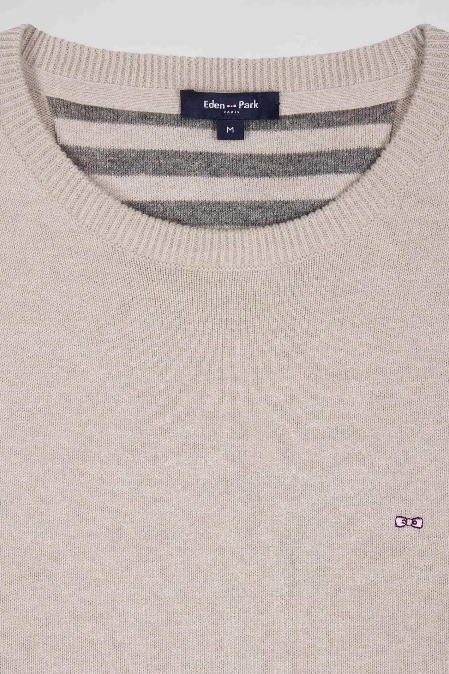 regular_beige_wool_and_cotton_crew_neck_jumper_6.webp Eden Park Regular beige wool and cotton crew neck jumper< Sweaters