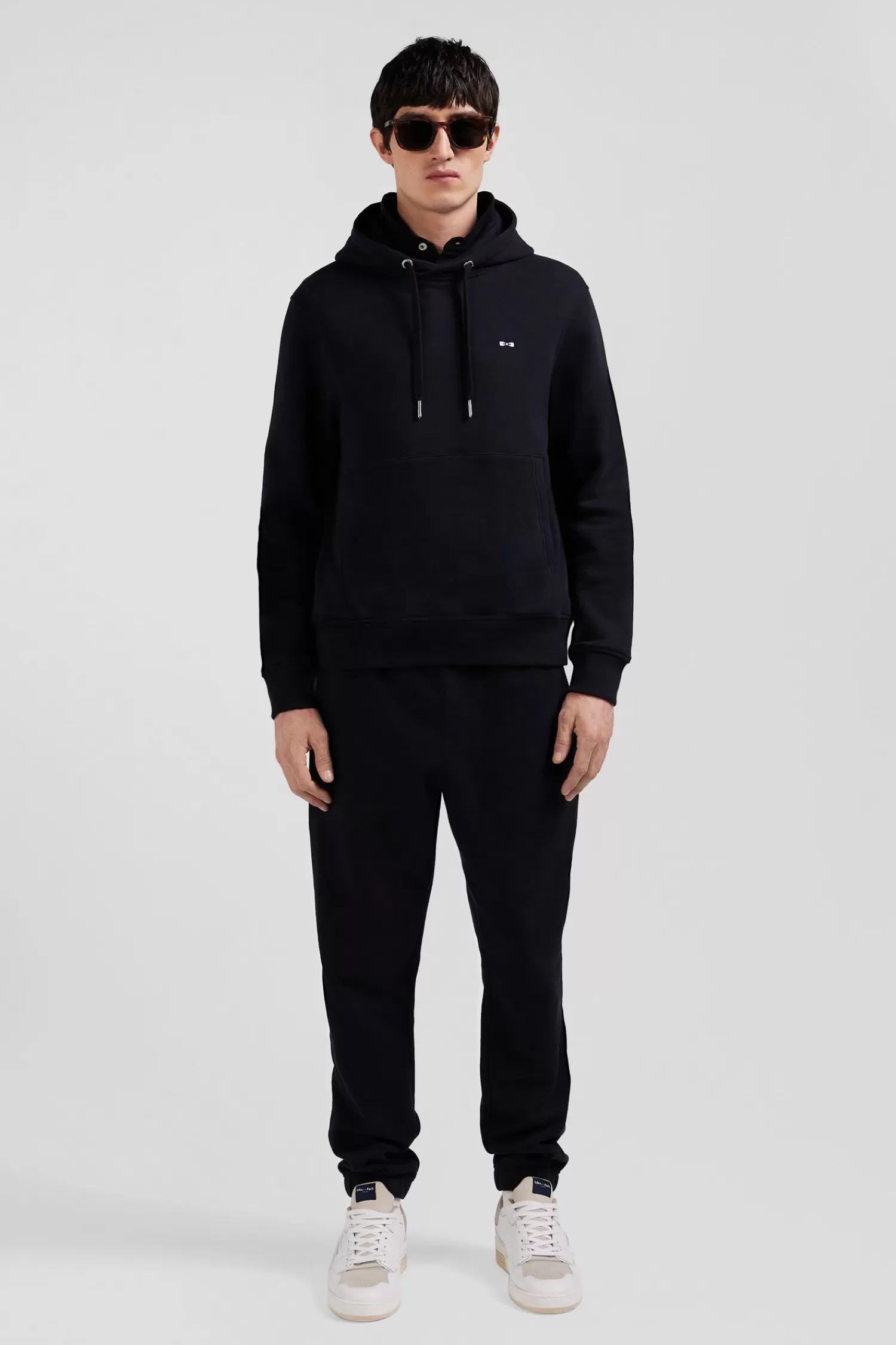 Eden Park Regular black brushed cotton fleece hoodie< Sweatshirts
