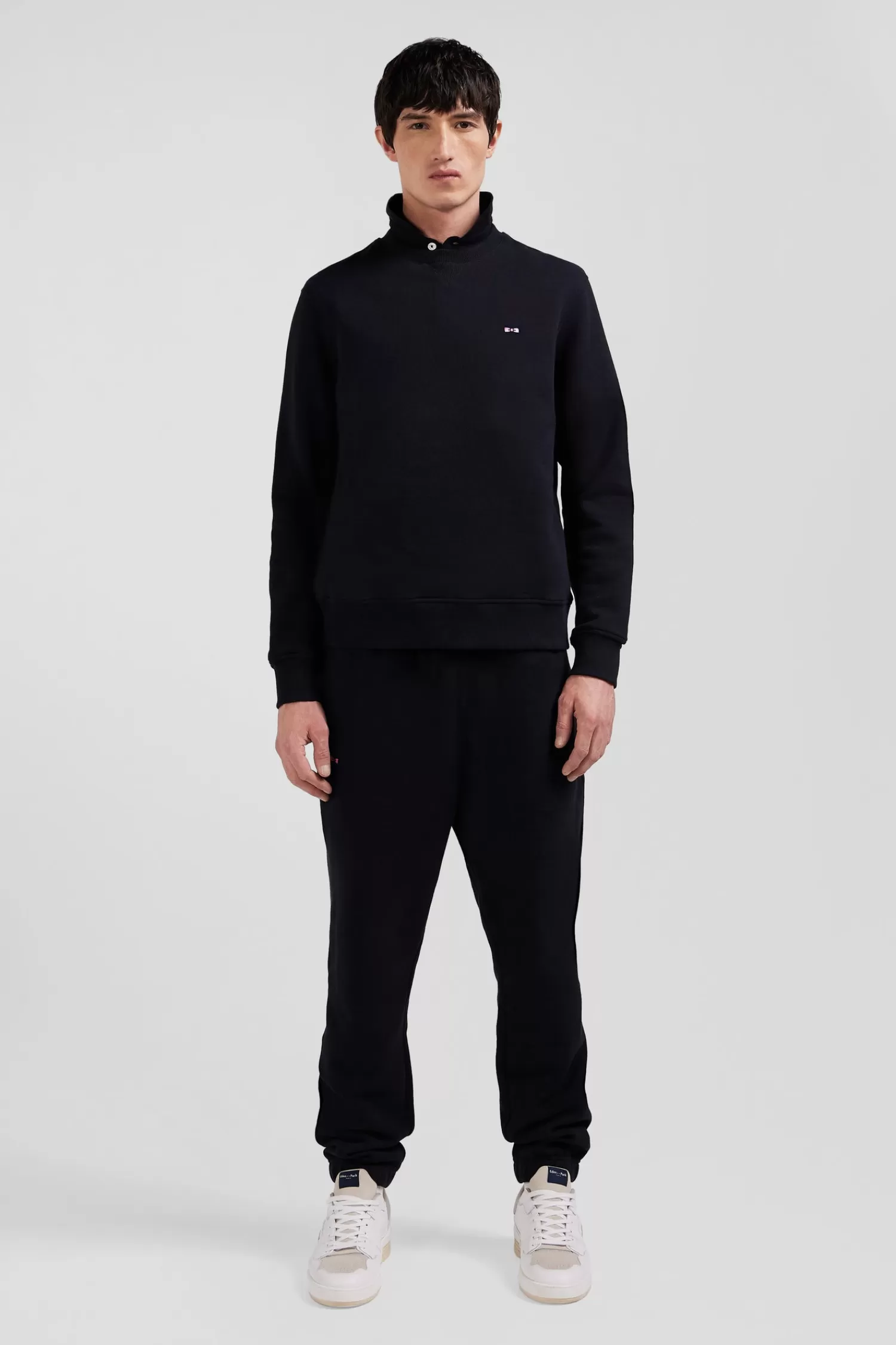 Eden Park Regular black brushed cotton fleece sweatshirt< Sweatshirts