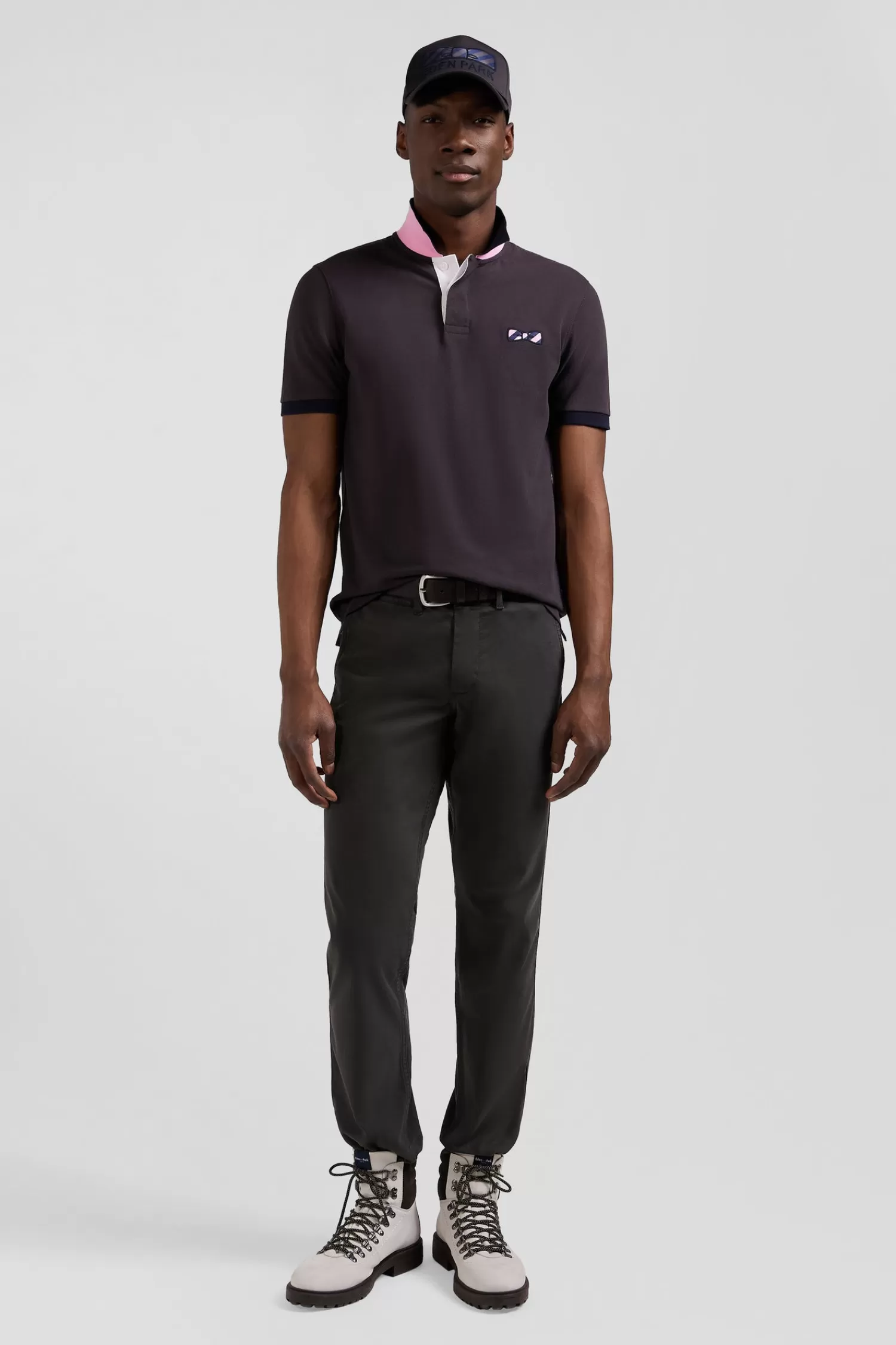 Eden Park Regular black chino trousers in stretch cotton gabardine< Pants