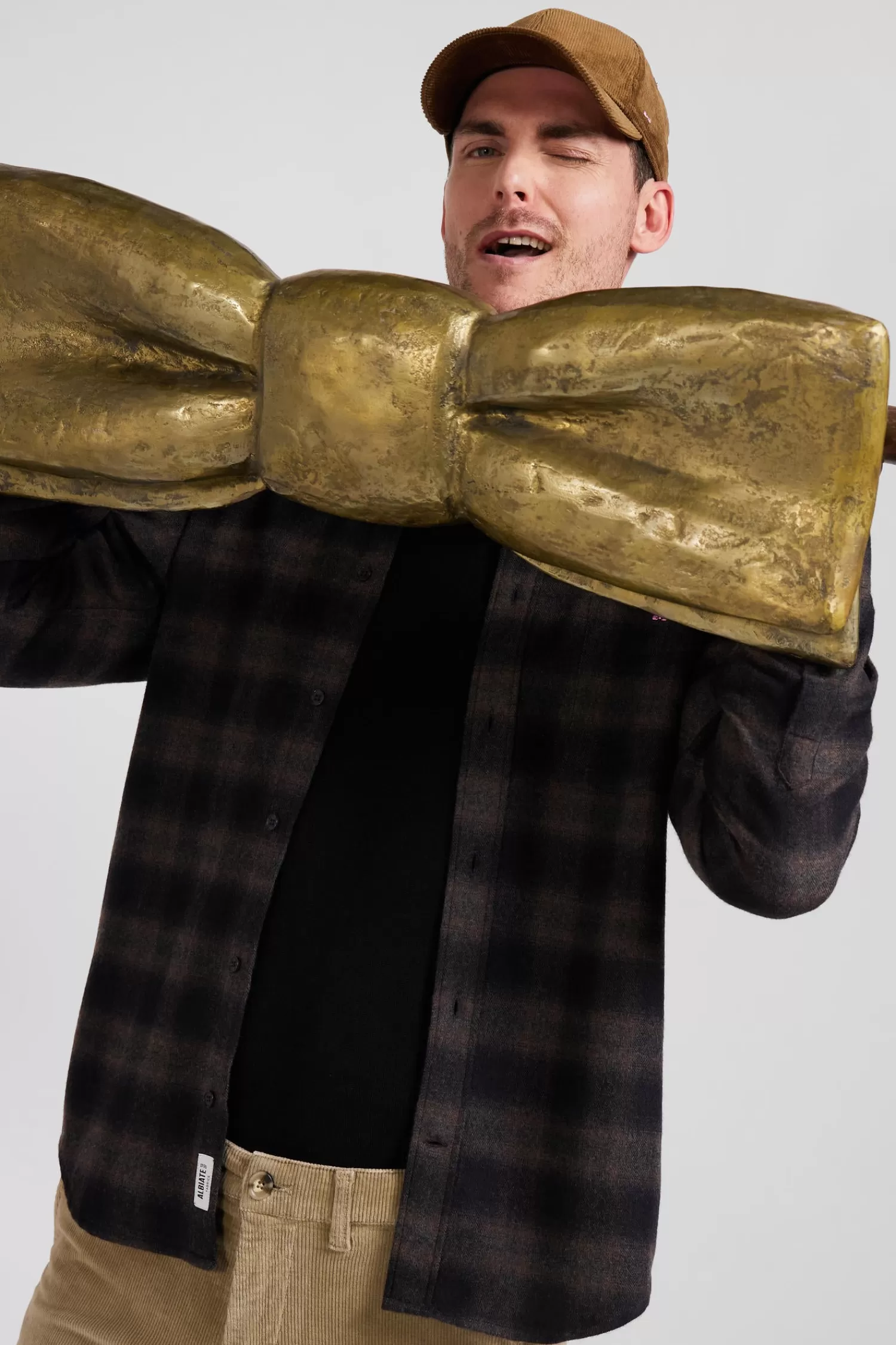 regular_black_coton_flannel_checked_shirt_2.webp Eden Park Regular black coton flannel checked shirt< Shirts