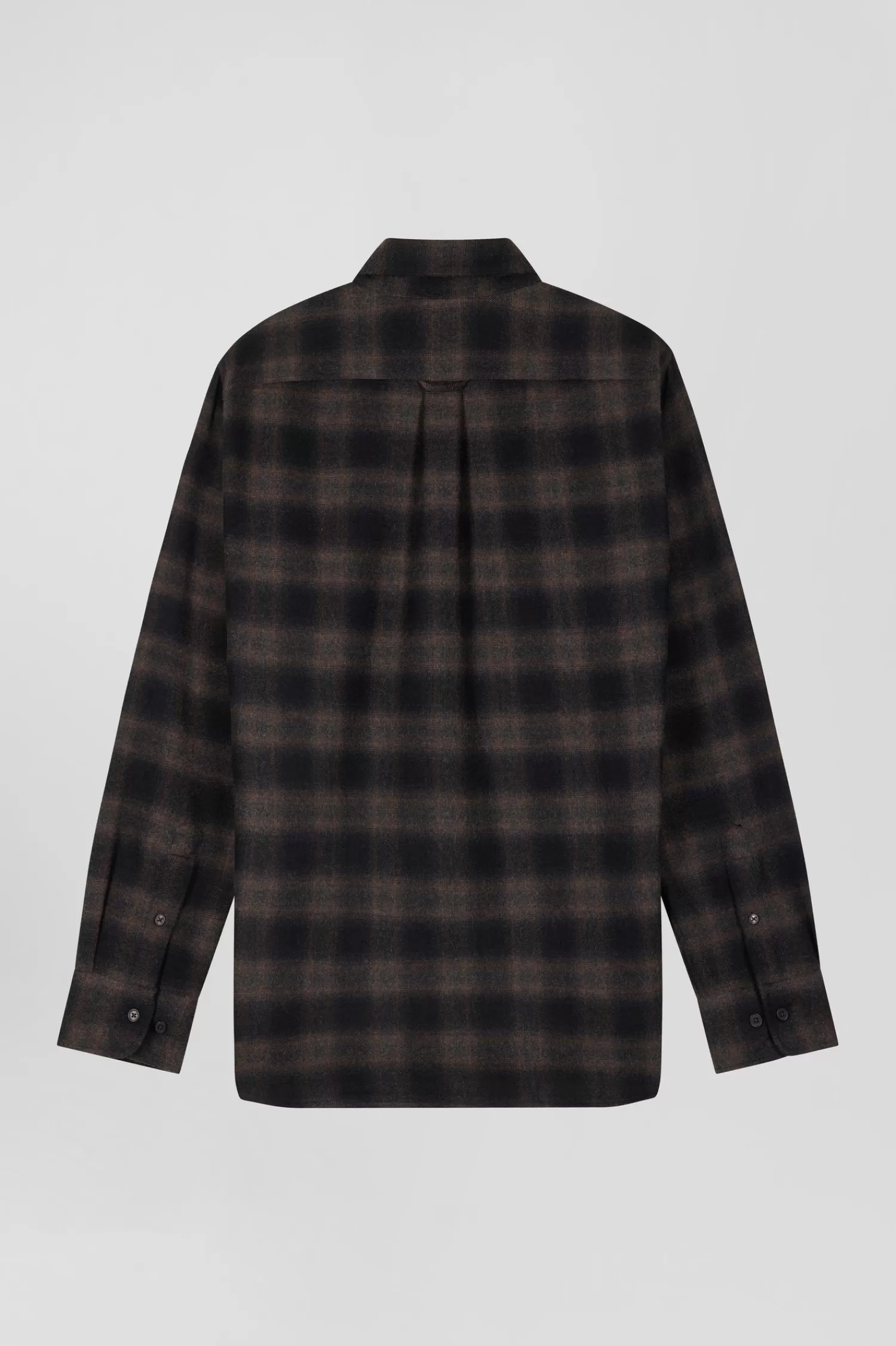 regular_black_coton_flannel_checked_shirt_3.webp Eden Park Regular black coton flannel checked shirt< Shirts