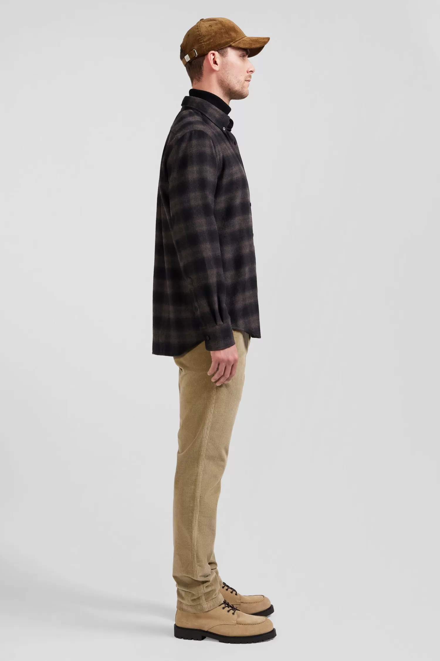 regular_black_coton_flannel_checked_shirt_4.webp Eden Park Regular black coton flannel checked shirt< Shirts
