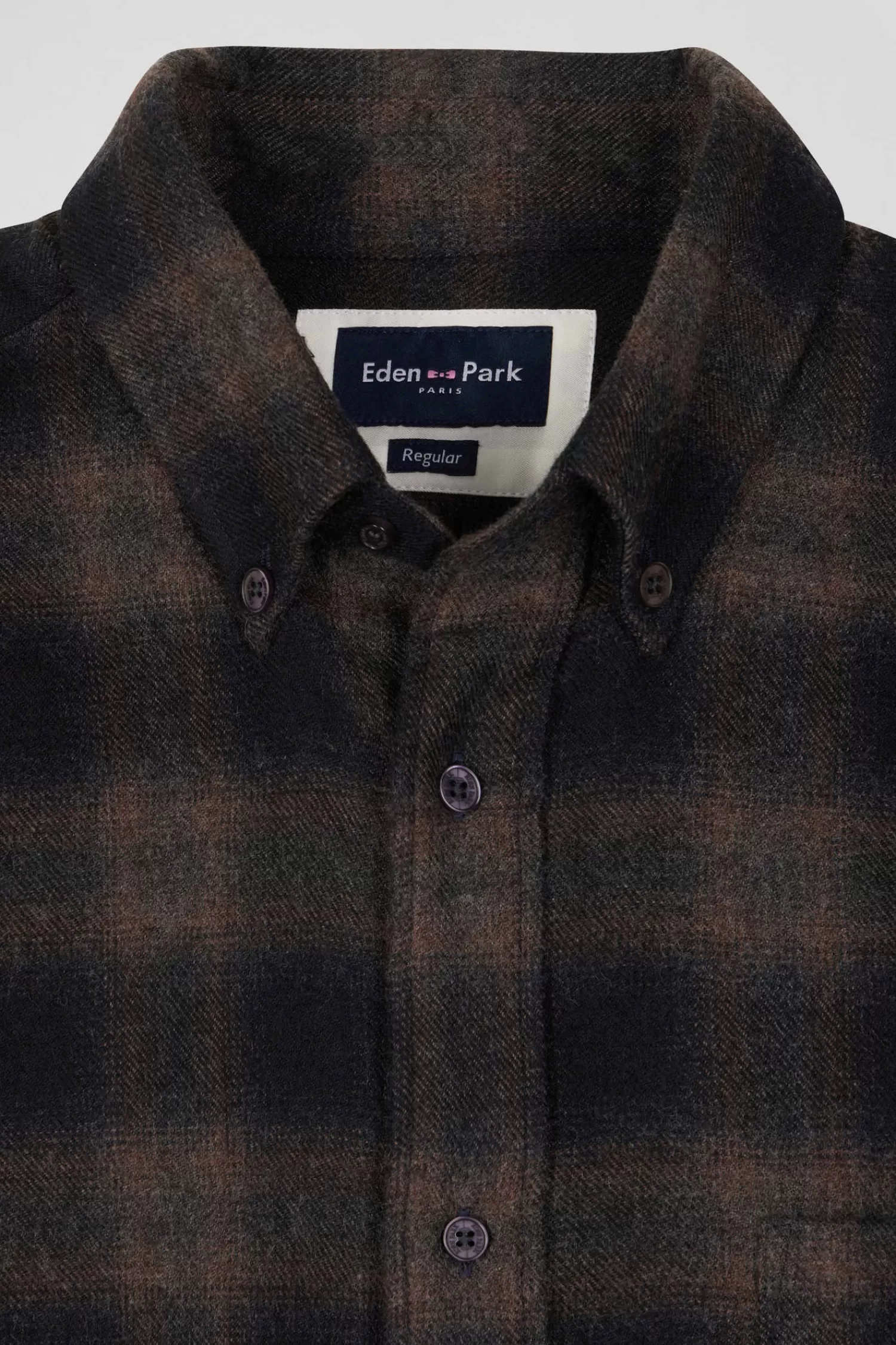 regular_black_coton_flannel_checked_shirt_6.webp Eden Park Regular black coton flannel checked shirt< Shirts