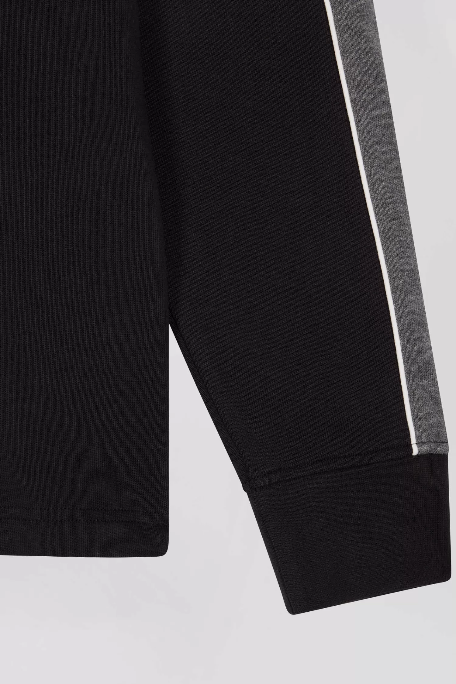 Eden Park Regular black long-sleeved cotton rugby shirt with back embroidery and piping< Rugby Shirts