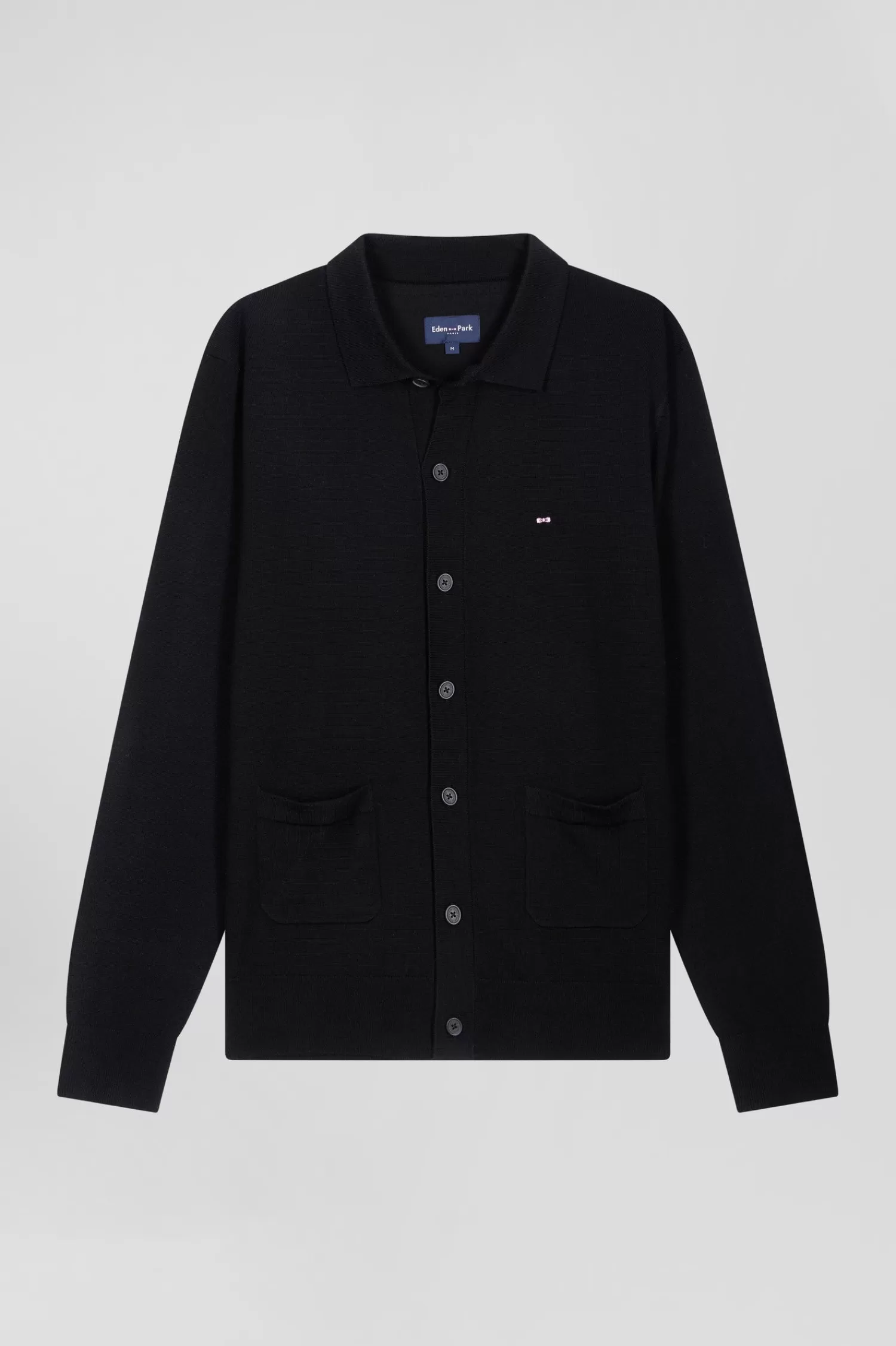 Eden Park Regular black merino wool cardigan< Cardigans