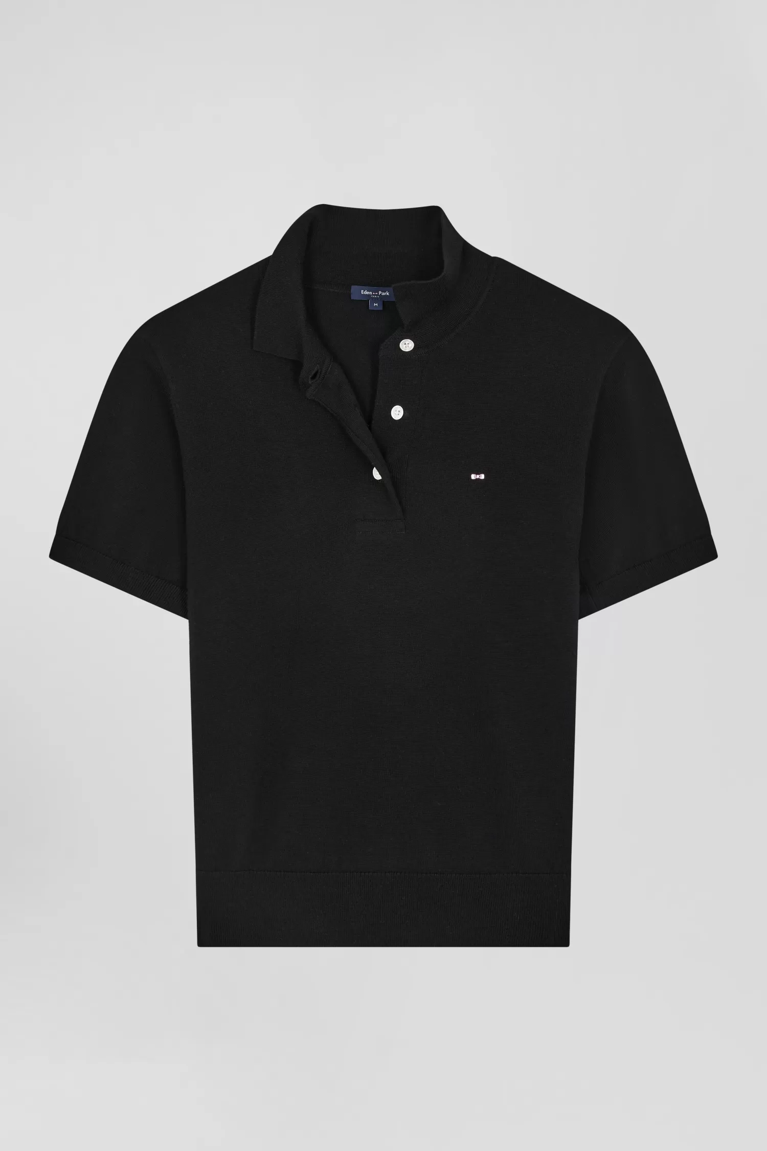 Eden Park Regular black short-sleeved wool polo neck jumper<Women Sweaters