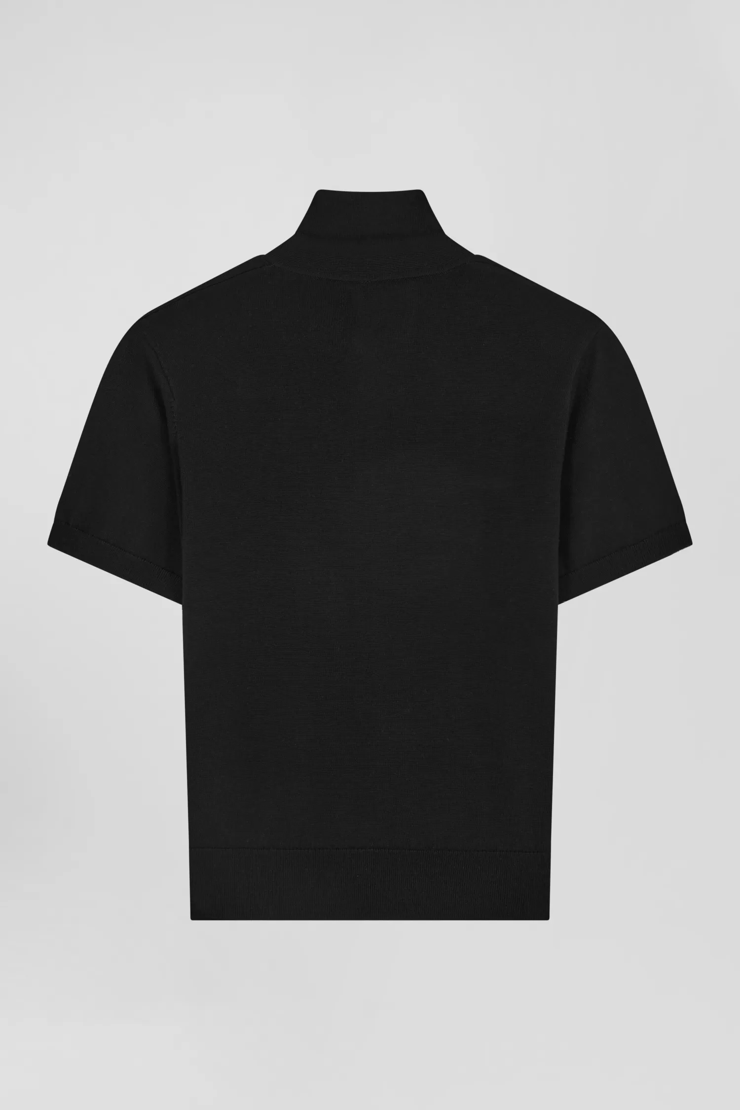 regular_black_shortsleeved_wool_polo_neck_jumper_3.webp Eden Park Regular black short-sleeved wool polo neck jumper<Women Sweaters
