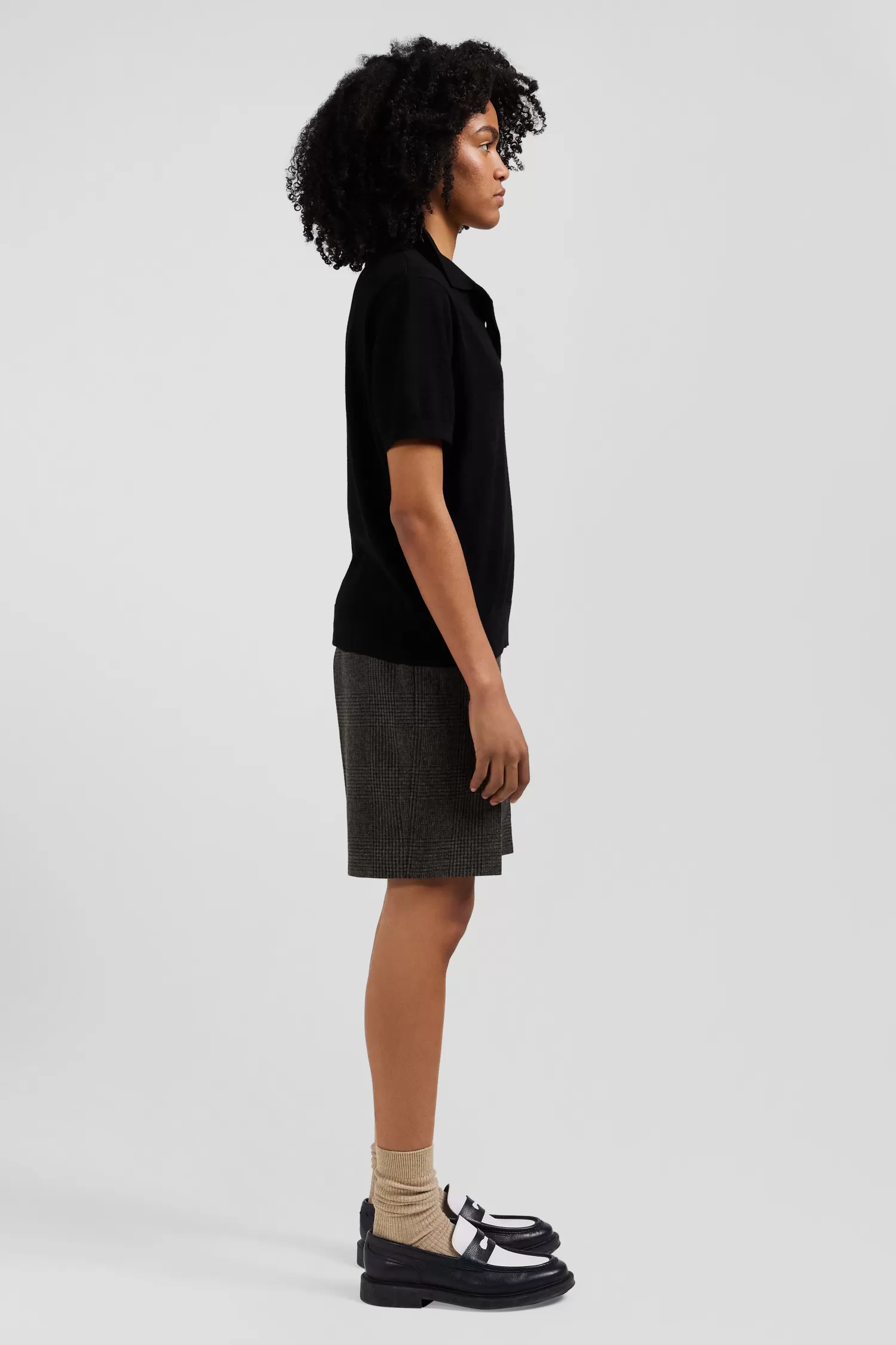 regular_black_shortsleeved_wool_polo_neck_jumper_4.webp Eden Park Regular black short-sleeved wool polo neck jumper<Women Sweaters