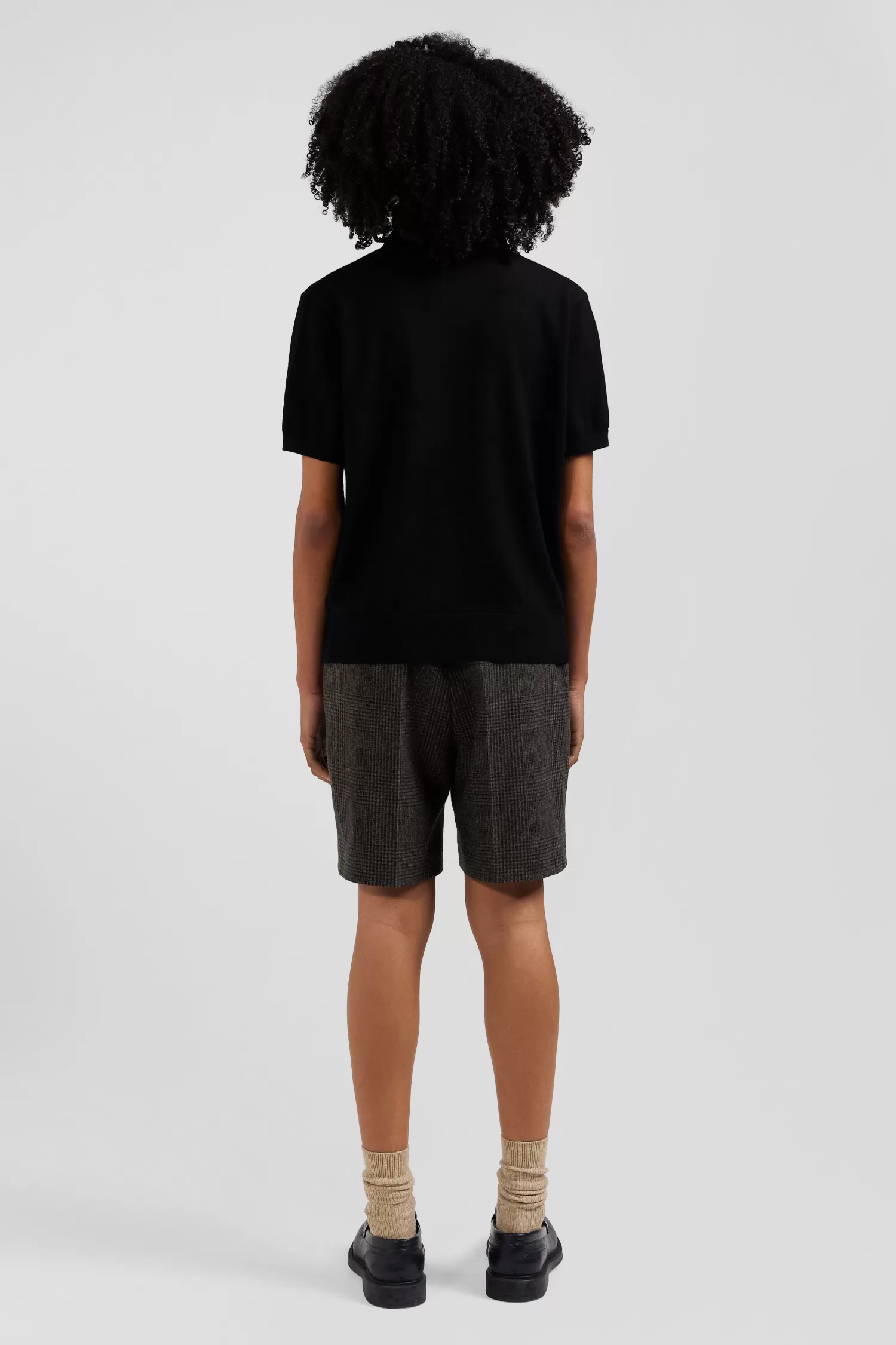 regular_black_shortsleeved_wool_polo_neck_jumper_5.webp Eden Park Regular black short-sleeved wool polo neck jumper<Women Sweaters