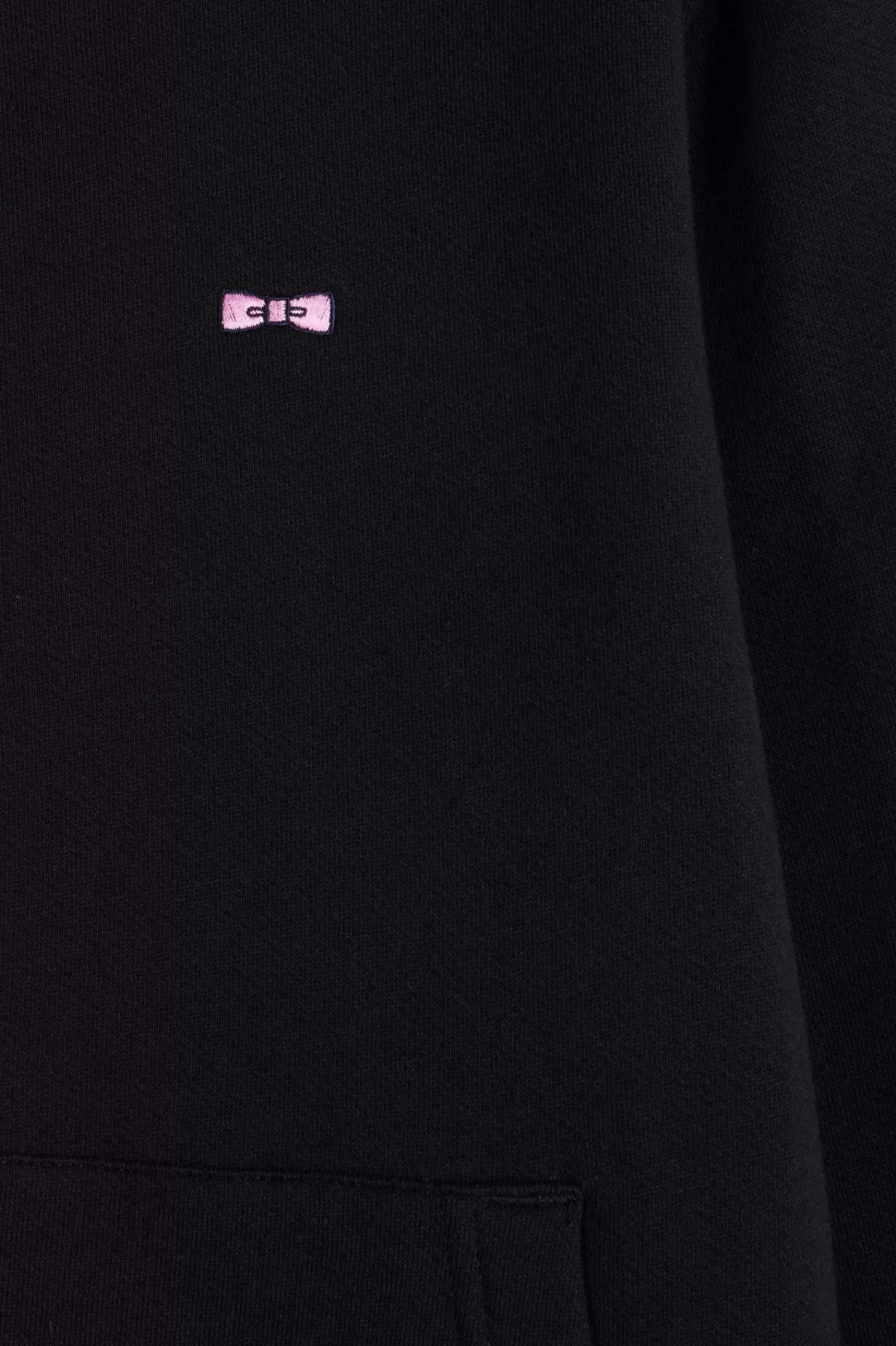 Eden Park Regular black zipped brushed cotton fleece sweatshirt with high top collar< Sweatshirts