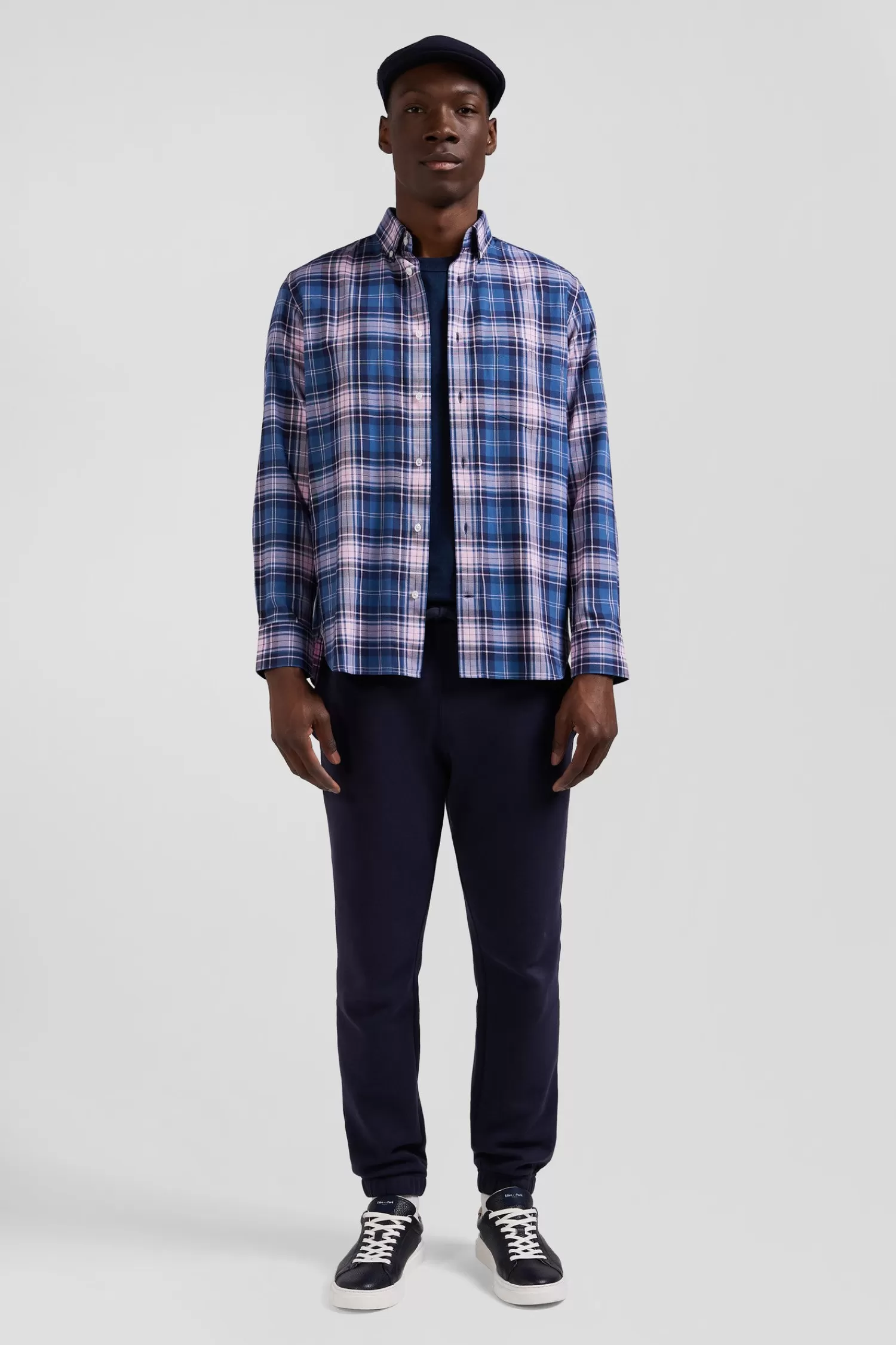 Eden Park Regular blue and pink checked cotton shirt< Shirts