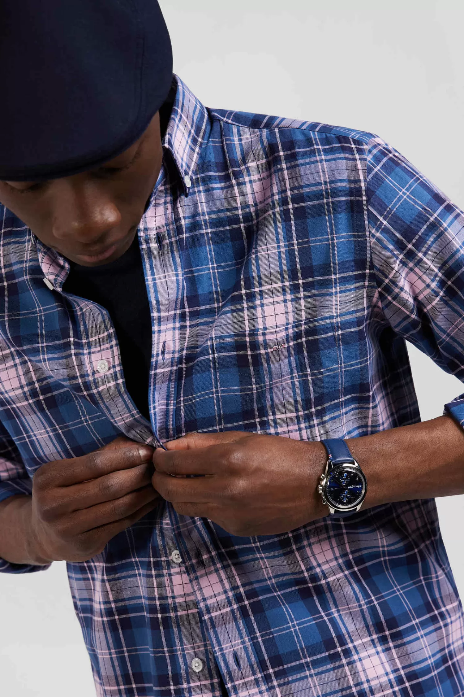 regular_blue_and_pink_checked_cotton_shirt_2.webp Eden Park Regular blue and pink checked cotton shirt< Shirts