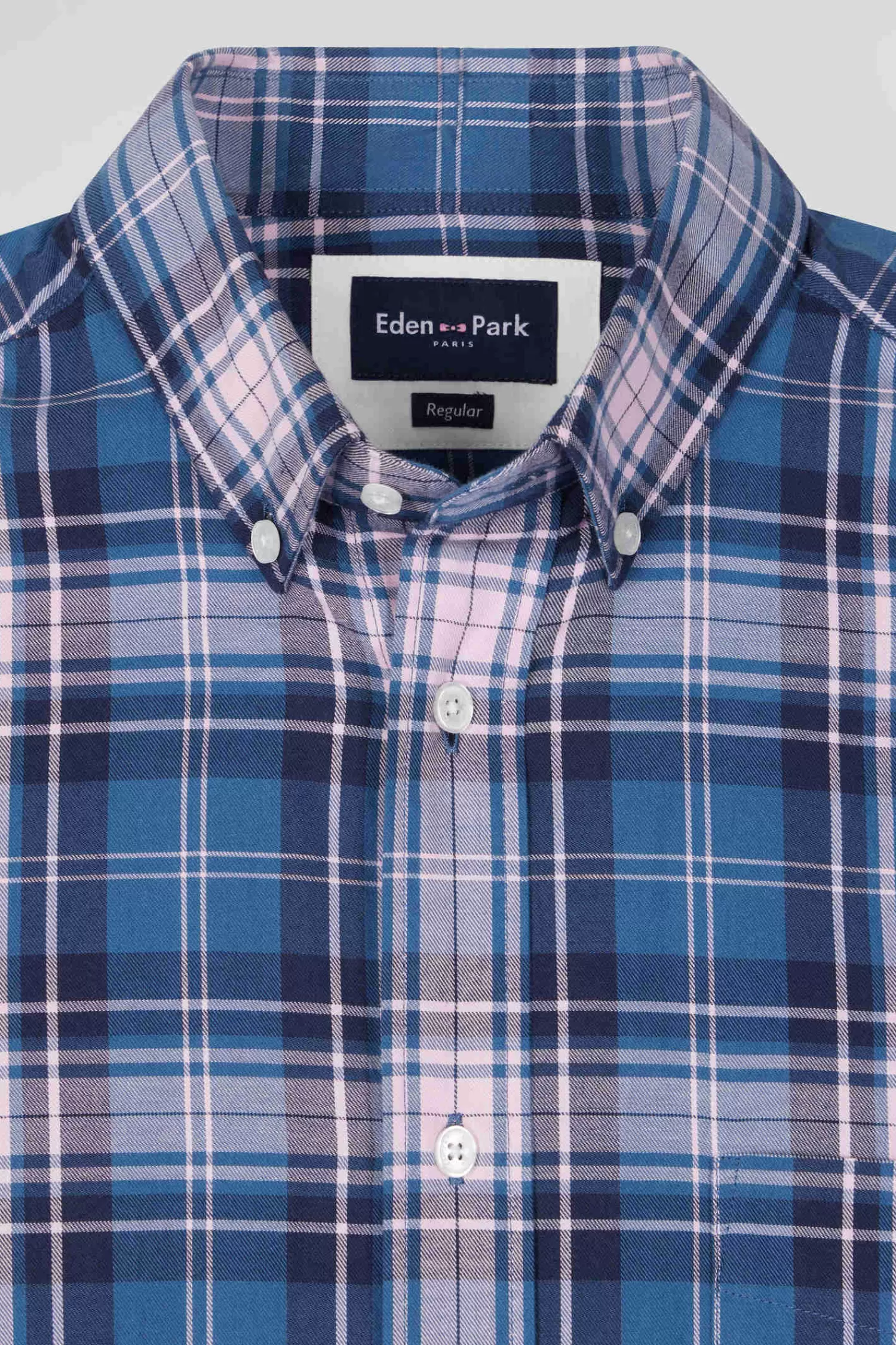 regular_blue_and_pink_checked_cotton_shirt_6.webp Eden Park Regular blue and pink checked cotton shirt< Shirts