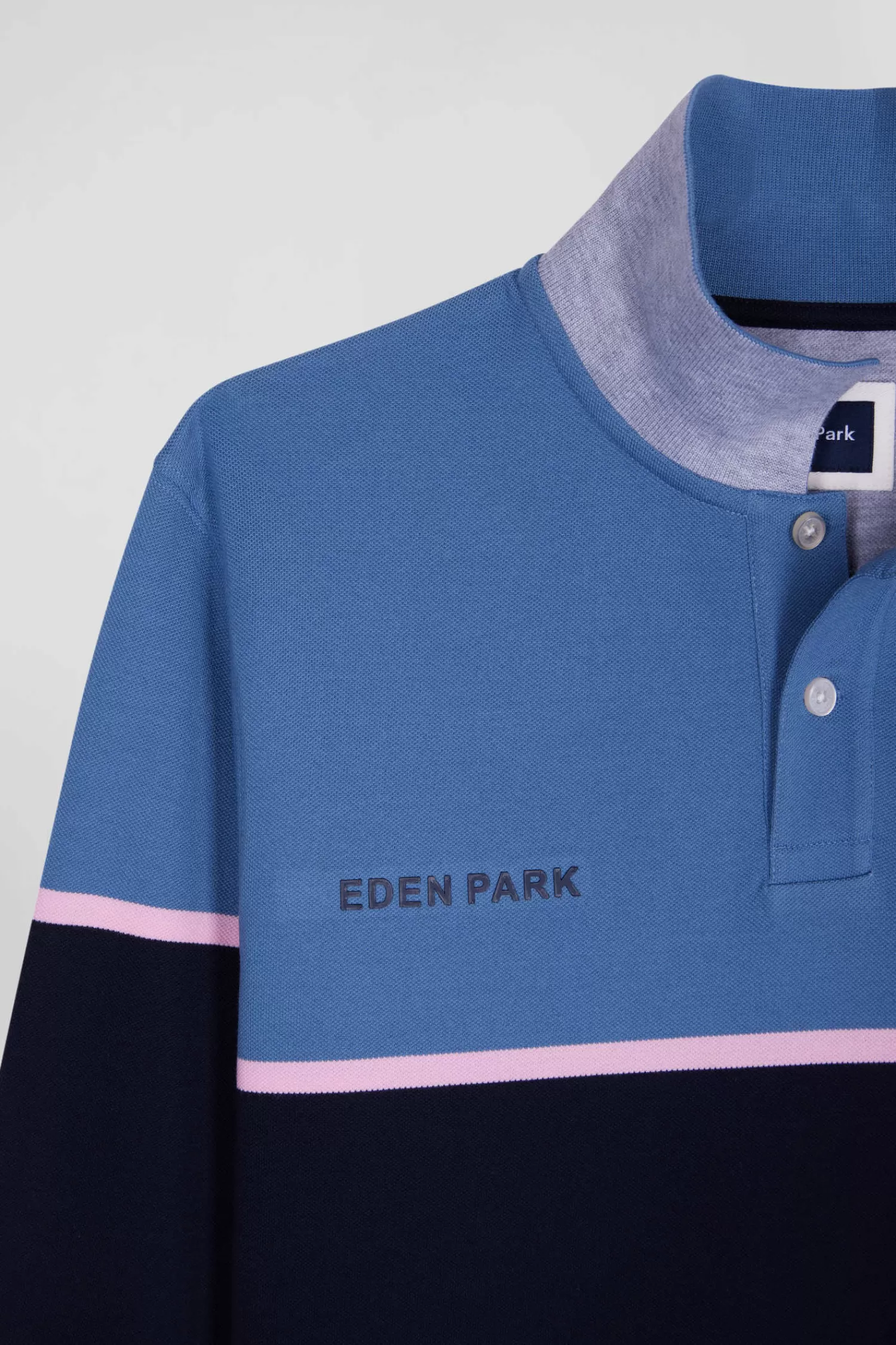 regular_blue_bicolor_longsleeved_cotton_piqu_polo_shirt_7.webp Eden Park Regular blue bicolor long-sleeved cotton piqué polo shirt< Polos