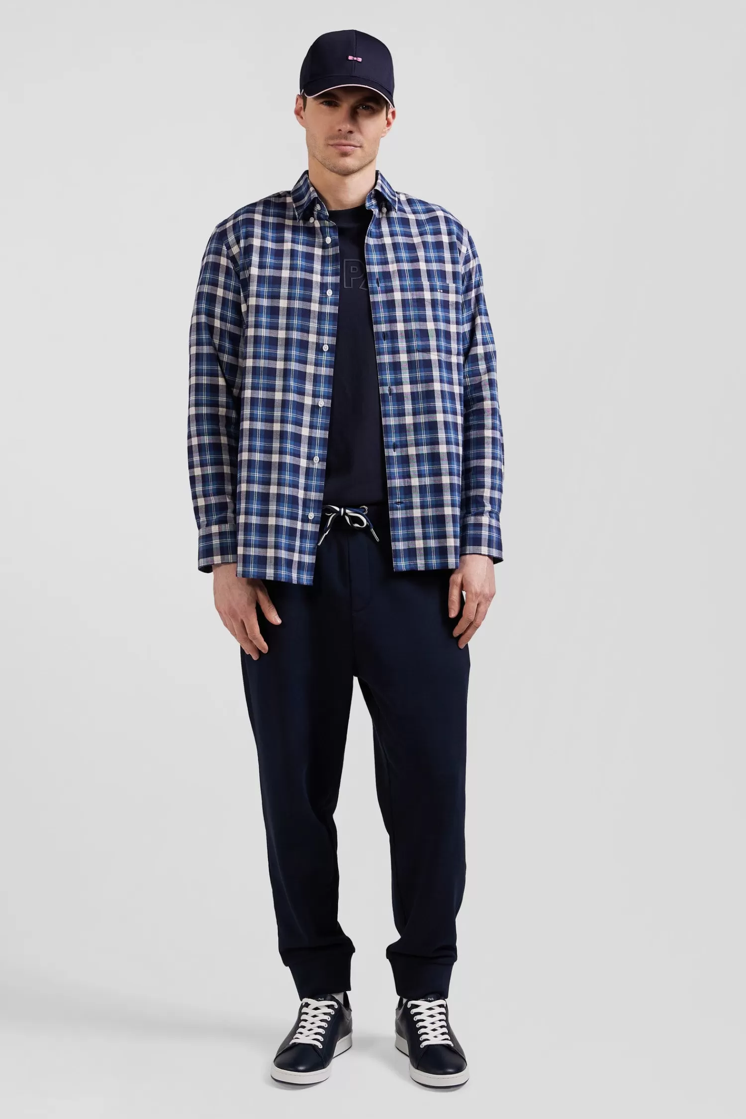 Eden Park Regular blue checked cotton shirt< Shirts