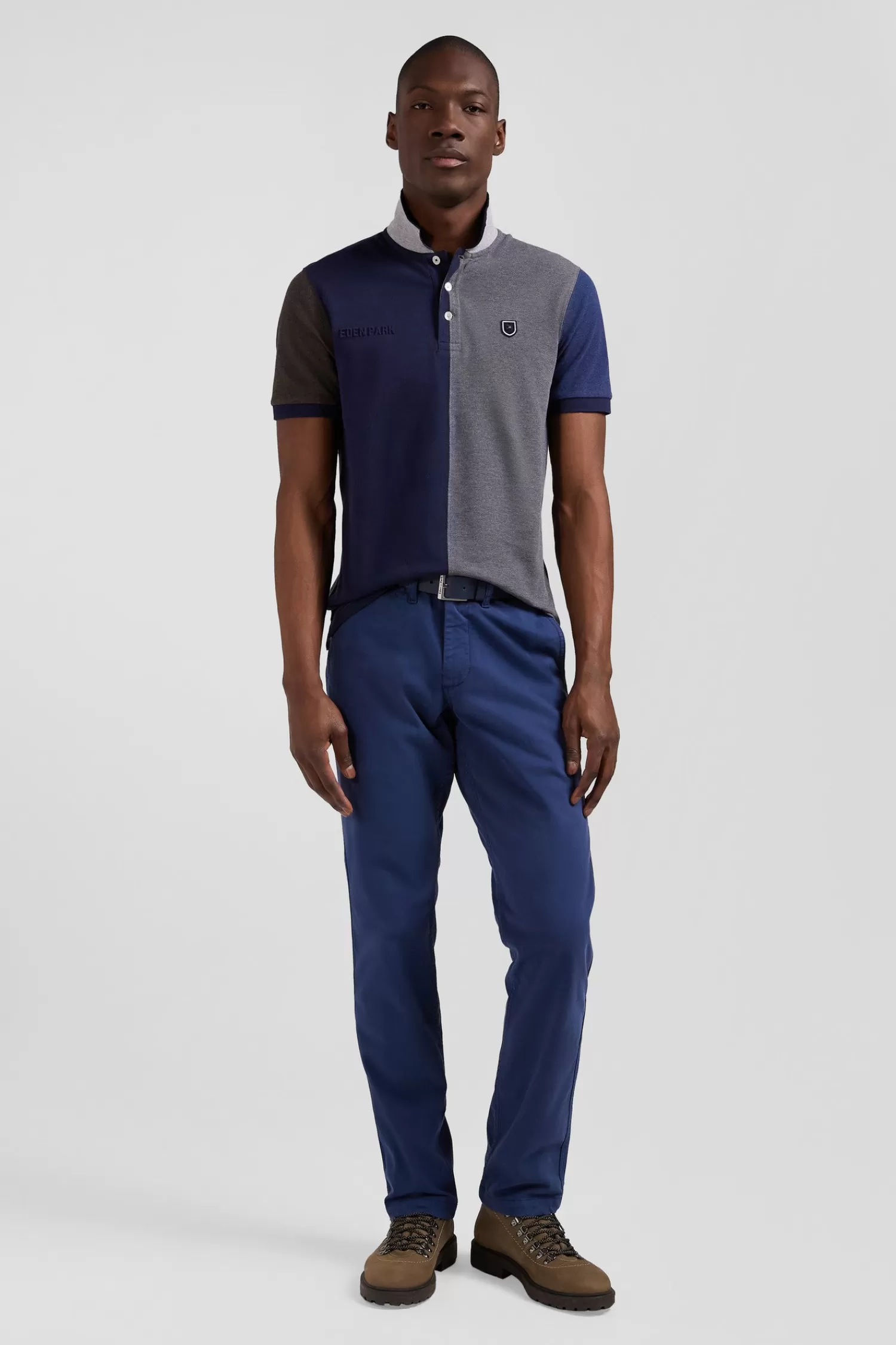 Eden Park Regular blue chino trousers in stretch cotton gabardine< Pants