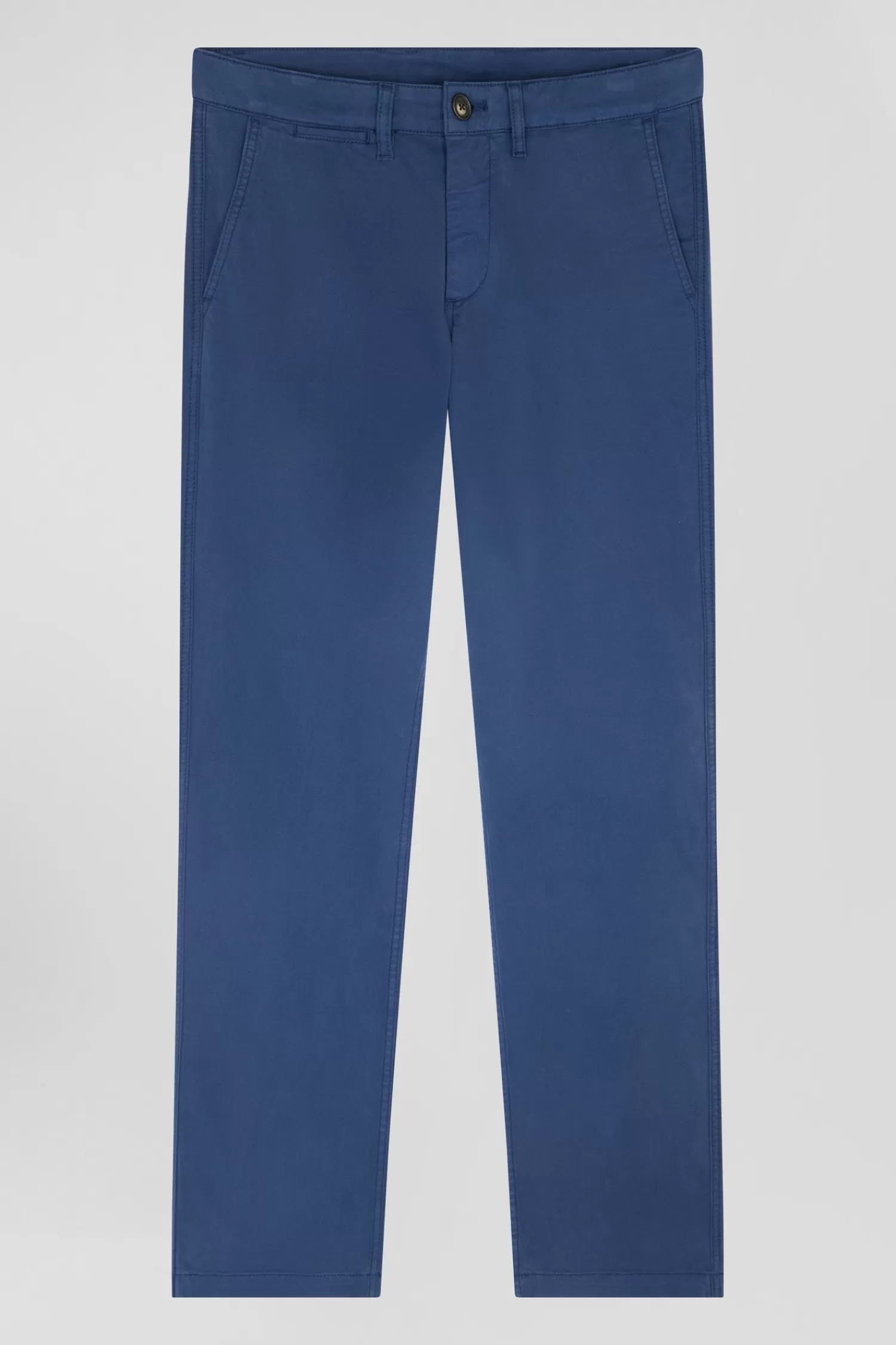 Eden Park Regular blue chino trousers in stretch cotton gabardine< Pants