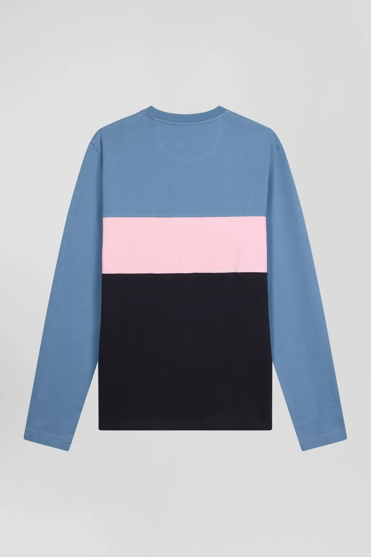 Eden Park Regular blue colorblock long-sleeved cotton T-shirt< T-shirts