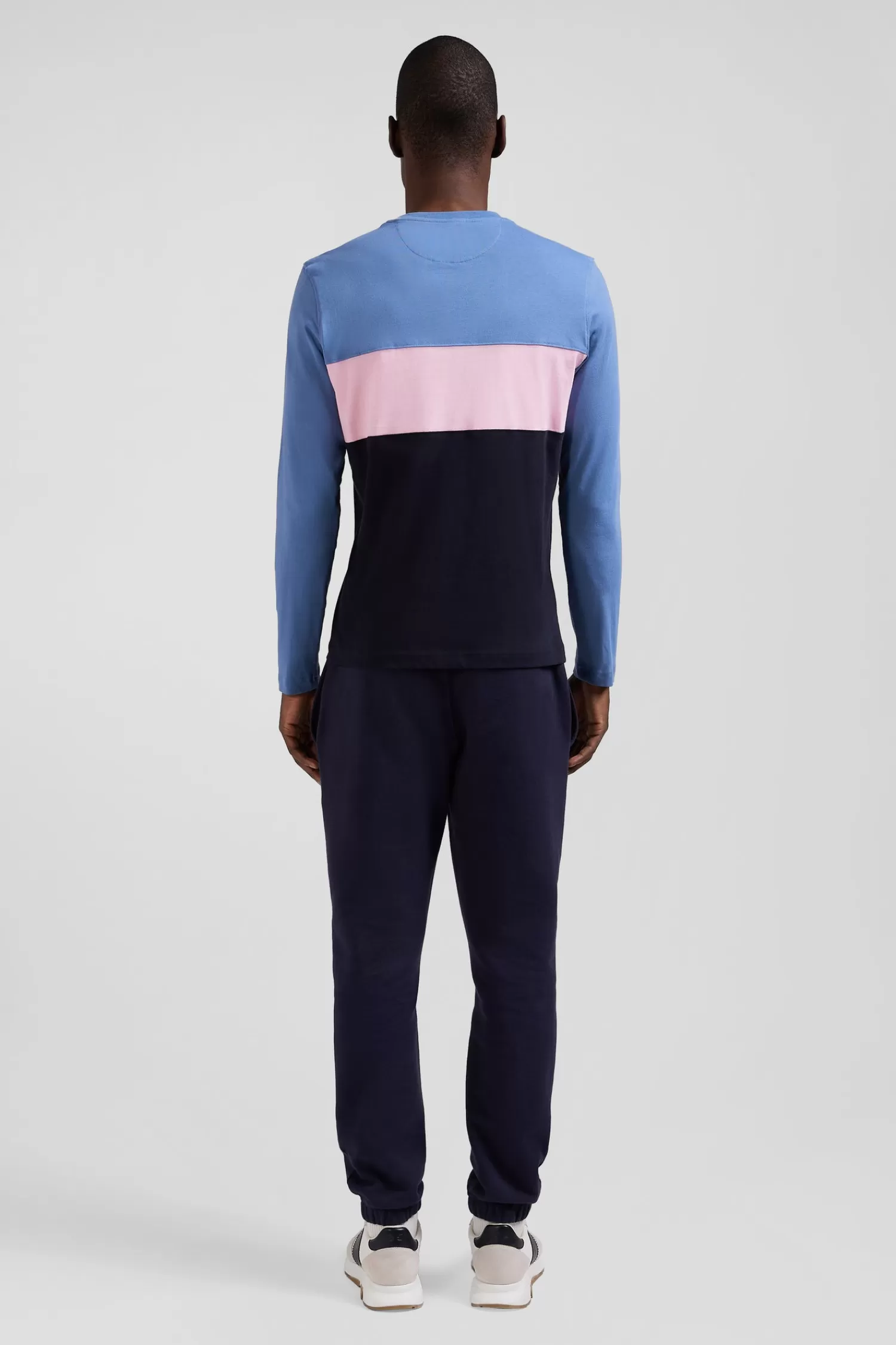 Eden Park Regular blue colorblock long-sleeved cotton T-shirt< T-shirts